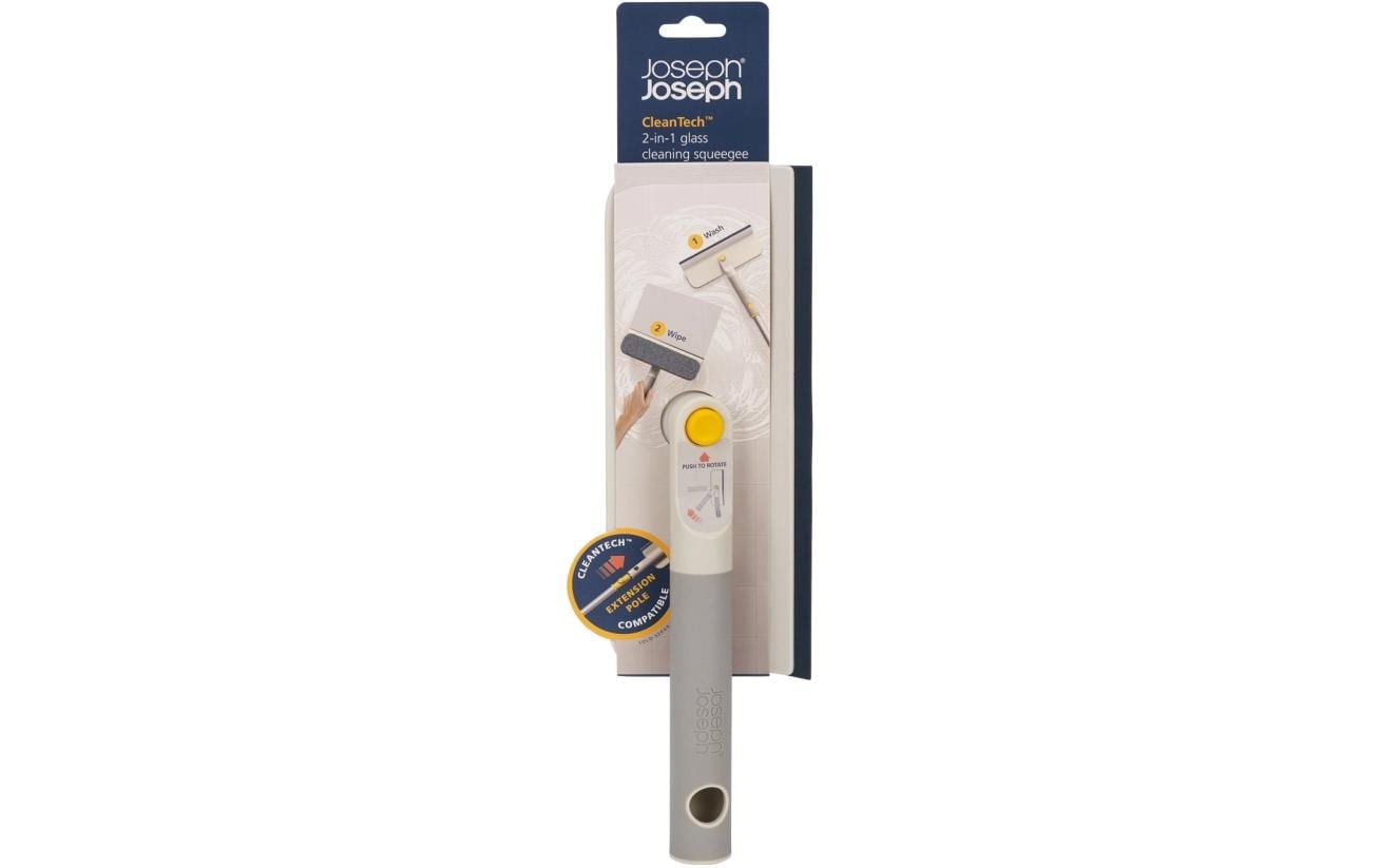 Joseph Joseph CleanTech 2-in-1 Abzieher – 6,0 × 10,0 × 36,0 cm – grau – für CleanTech Teleskopstange