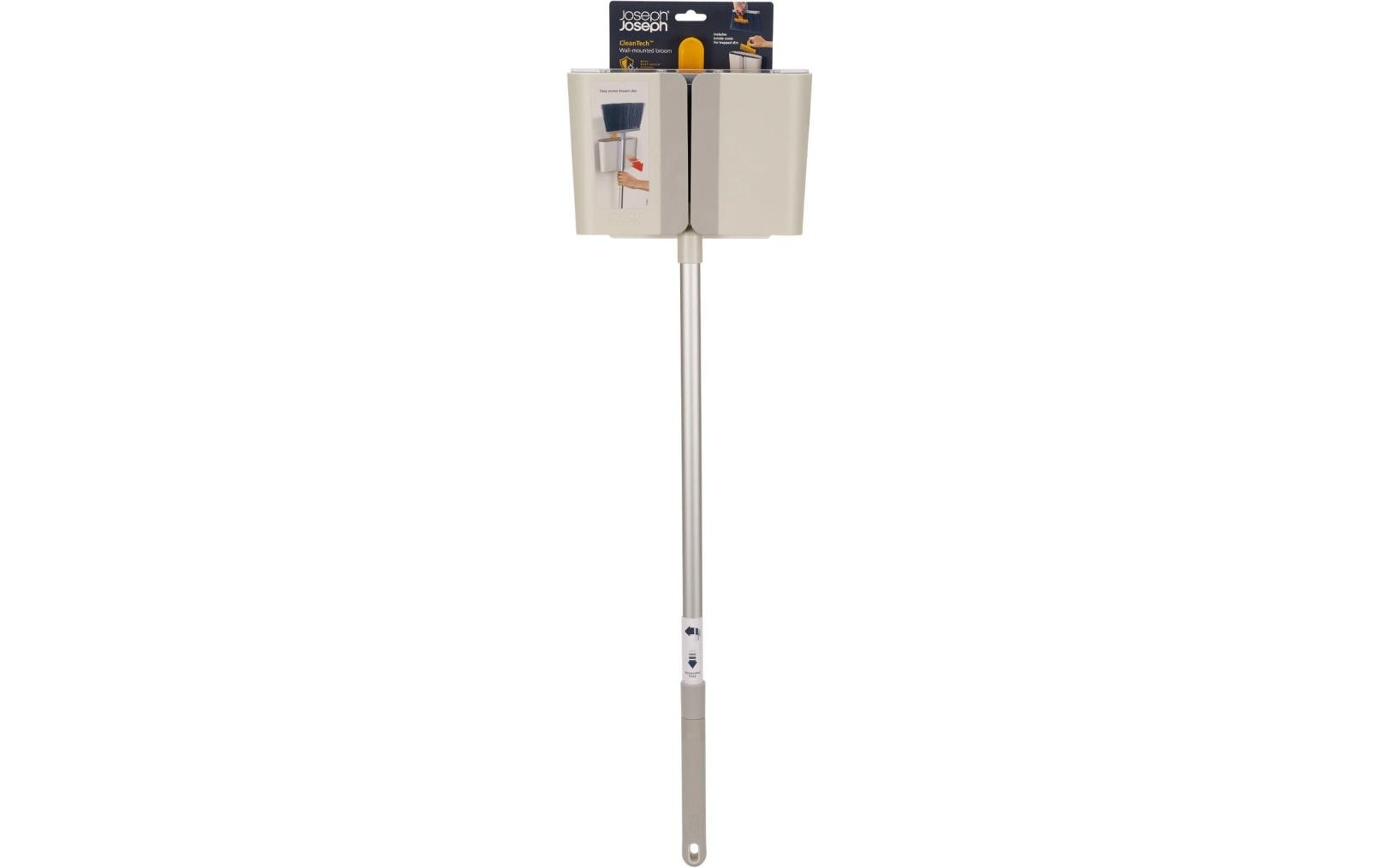Joseph Joseph Besen – 25,6 cm, Teleskopstiel 51–93,6 cm, Polypropylen (PP), Grau, mit Wandhalterung