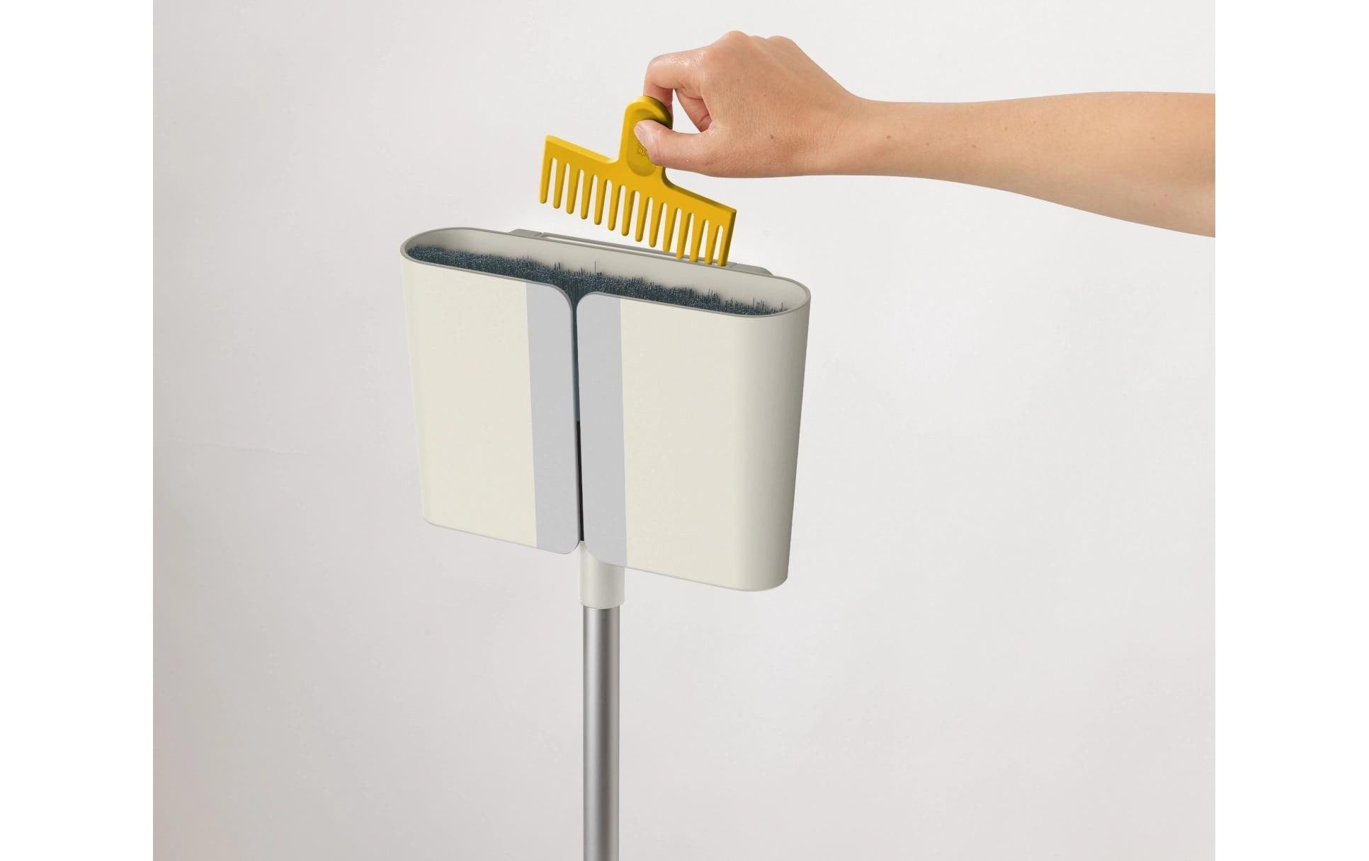 Joseph Joseph Besen – 25,6 cm, Teleskopstiel 51–93,6 cm, Polypropylen (PP), Grau, mit Wandhalterung