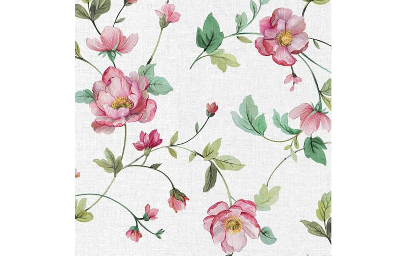 Hubatka Tischdecke – 140×220 cm, PVC, Weiss/Rosa, Rosen