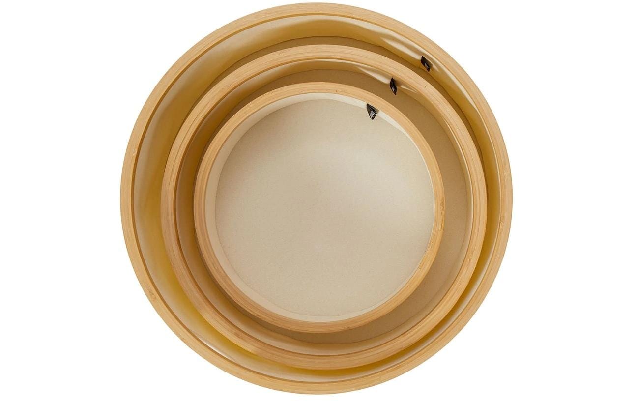 Lumaland Aufbewahrungsbox Set 3-teilig – Polyester – Beige – Ø 450/380/300 × H 200/160/120 mm