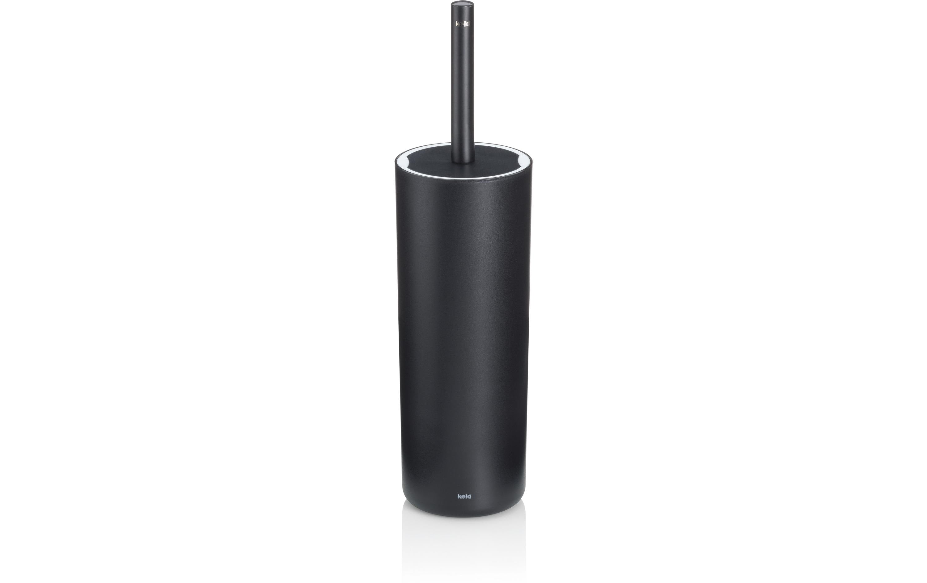 Kela Milos – WC-Bürstenset – Kunststoff, Schwarz, H 36,5 cm, Ø 9,5 cm