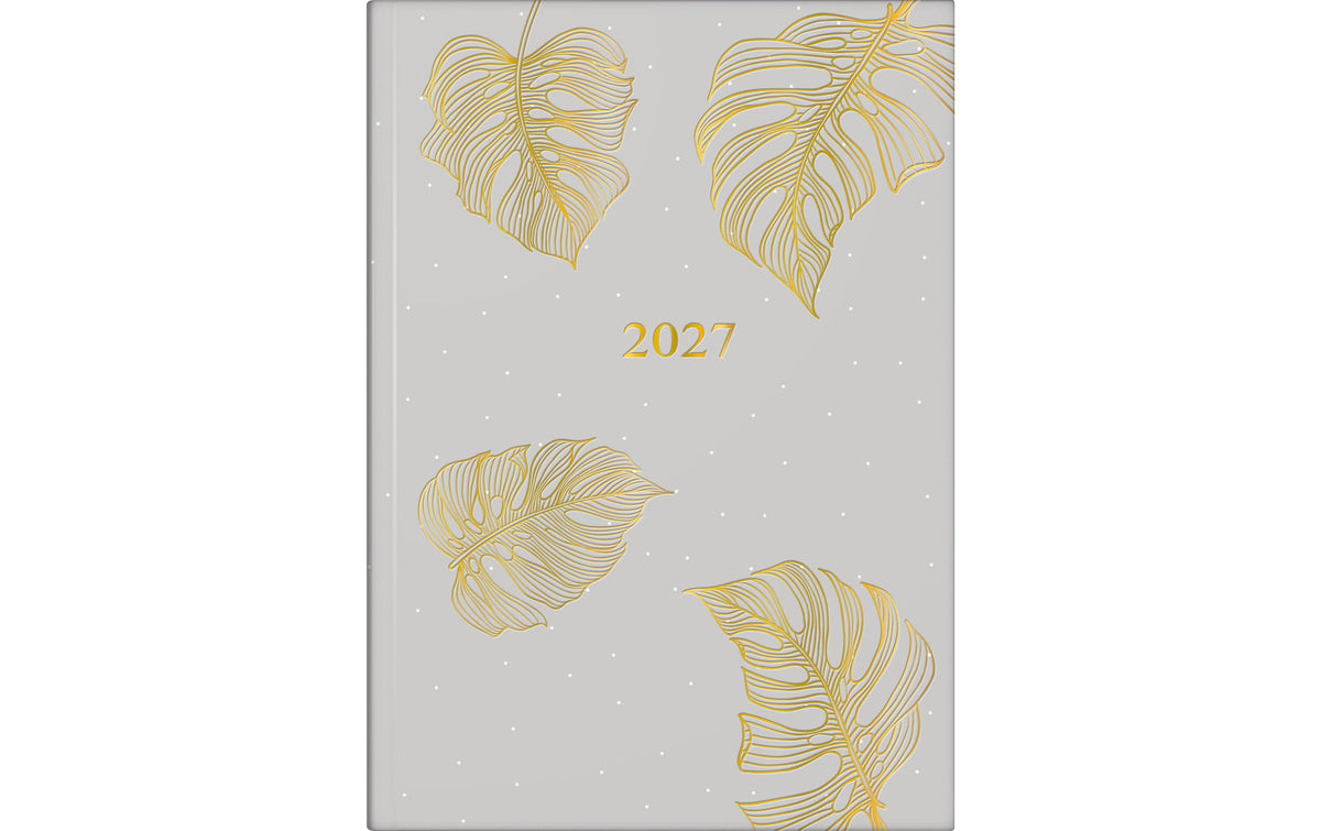 Rido idé Design Line – Tagesagenda 2027, 1 Tag/1 Seite, A5, Hardcover, Monstera