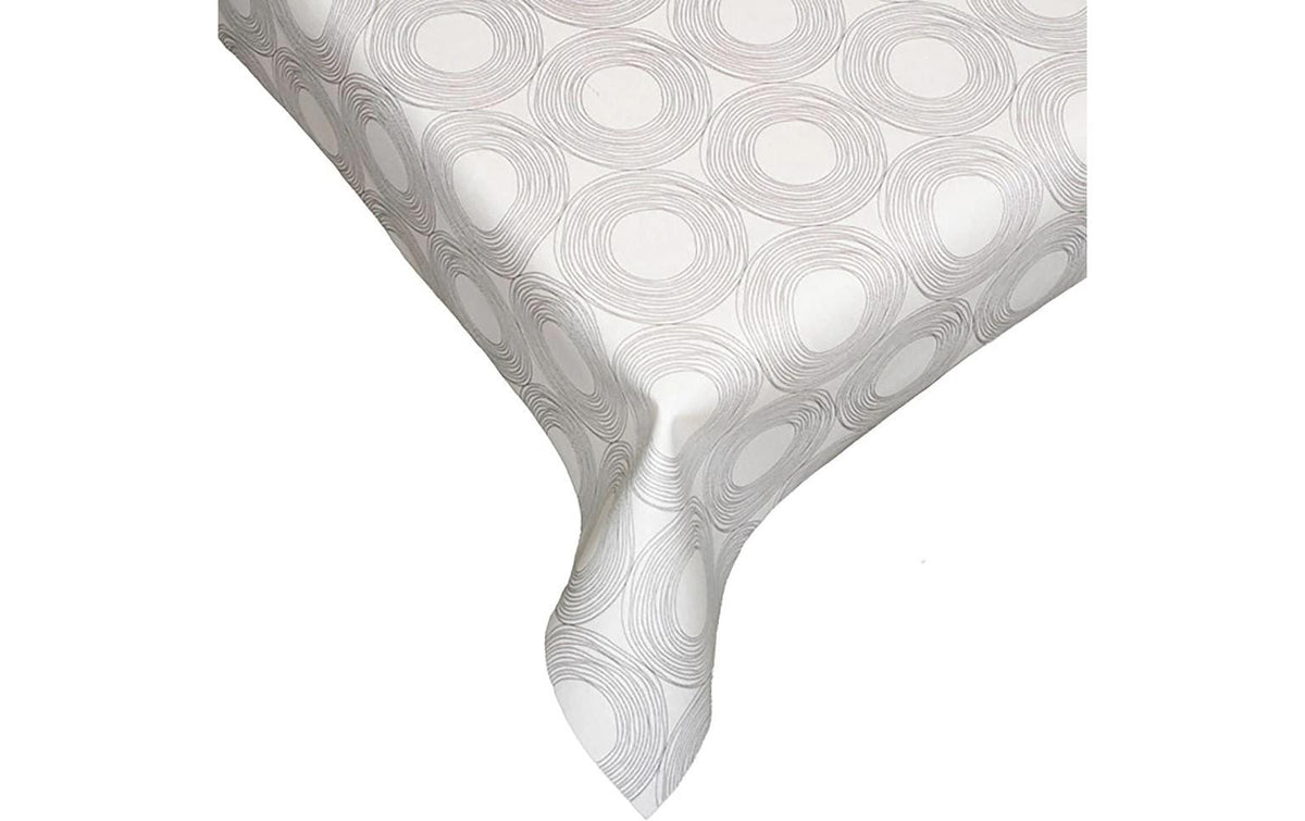 Hubatka Tischdecke – 140×260 cm, Polyester, Beige/Grau, Kreis