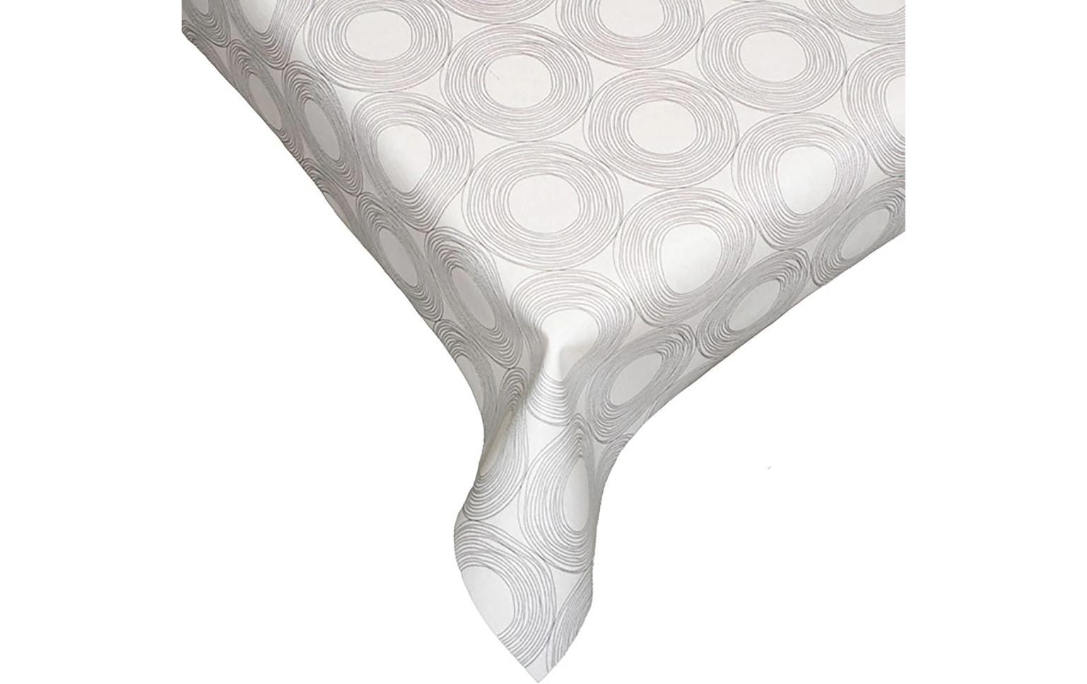 Hubatka Tischdecke – 140×170 cm, Polyester, Beige/Grau, Kreise
