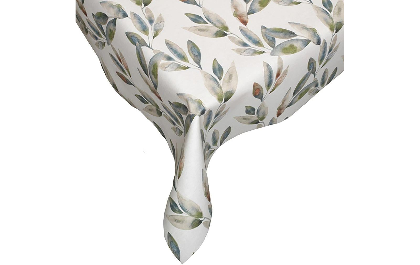 Hubatka Tischdecke – 140×260 cm, Polyester, Dunkelgrün/Hellgrün, Blätter