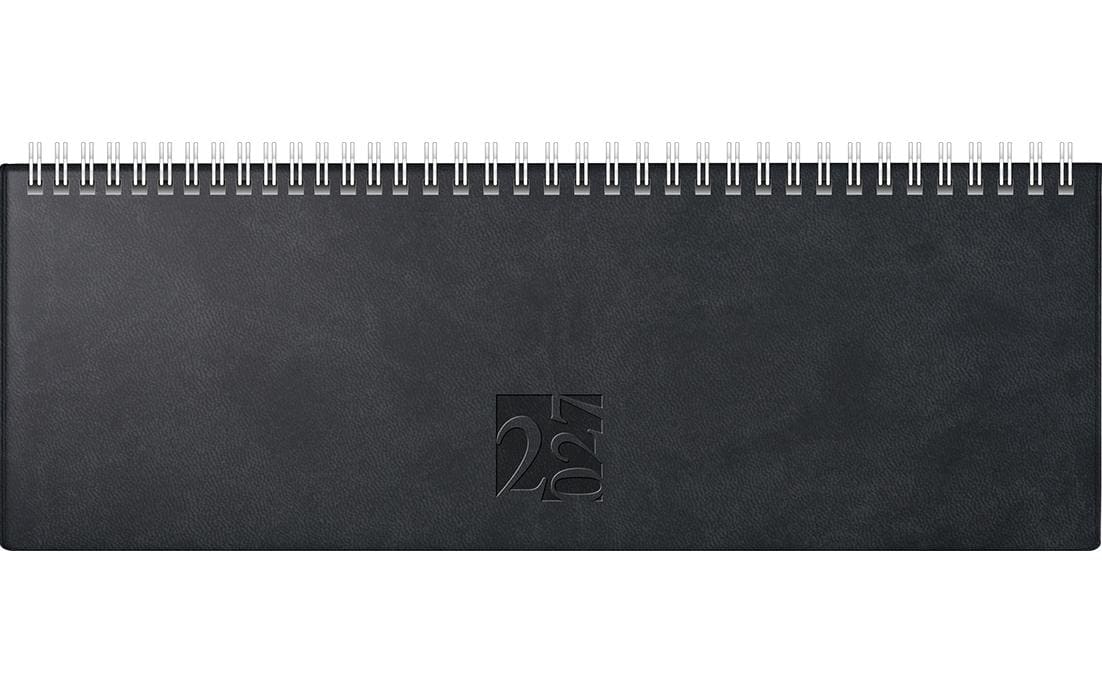 Rido idé AC-Terminer – Tischkalender 2027, 1 Woche/2 Seiten, 30,7 × 10,5 cm, schwarz