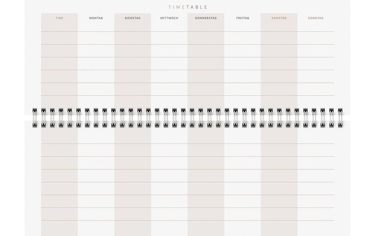 Rido idé DesignLine – Tischkalender 2027, 1 Woche/2 Seiten, 29,7 × 10,5 cm, Spiralbindung, Moon