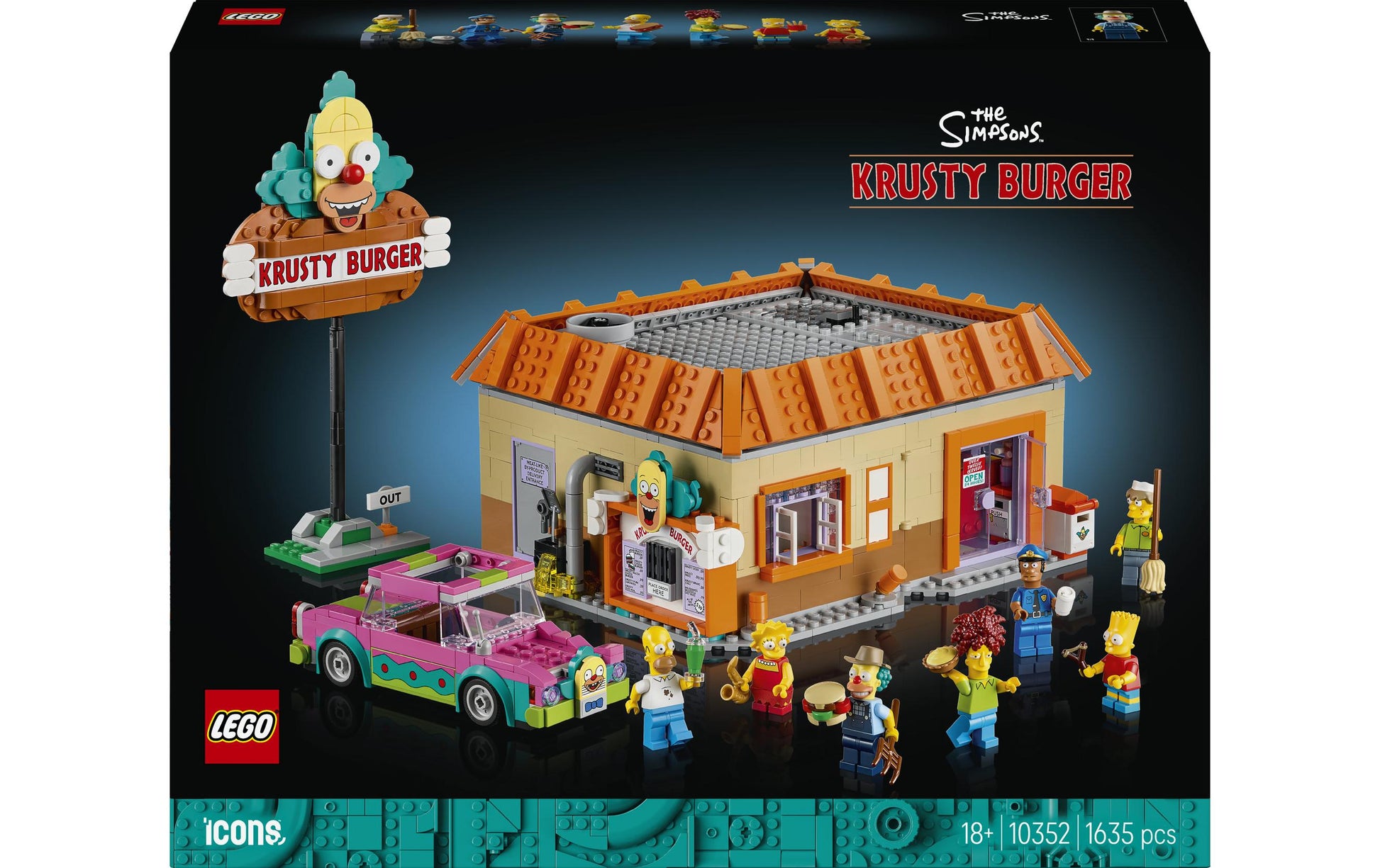 LEGO 3D Puzzle Die Simpsons: Krusty Burger – 1635 Teile – 24×23×20 cm – ab 18 Jahren