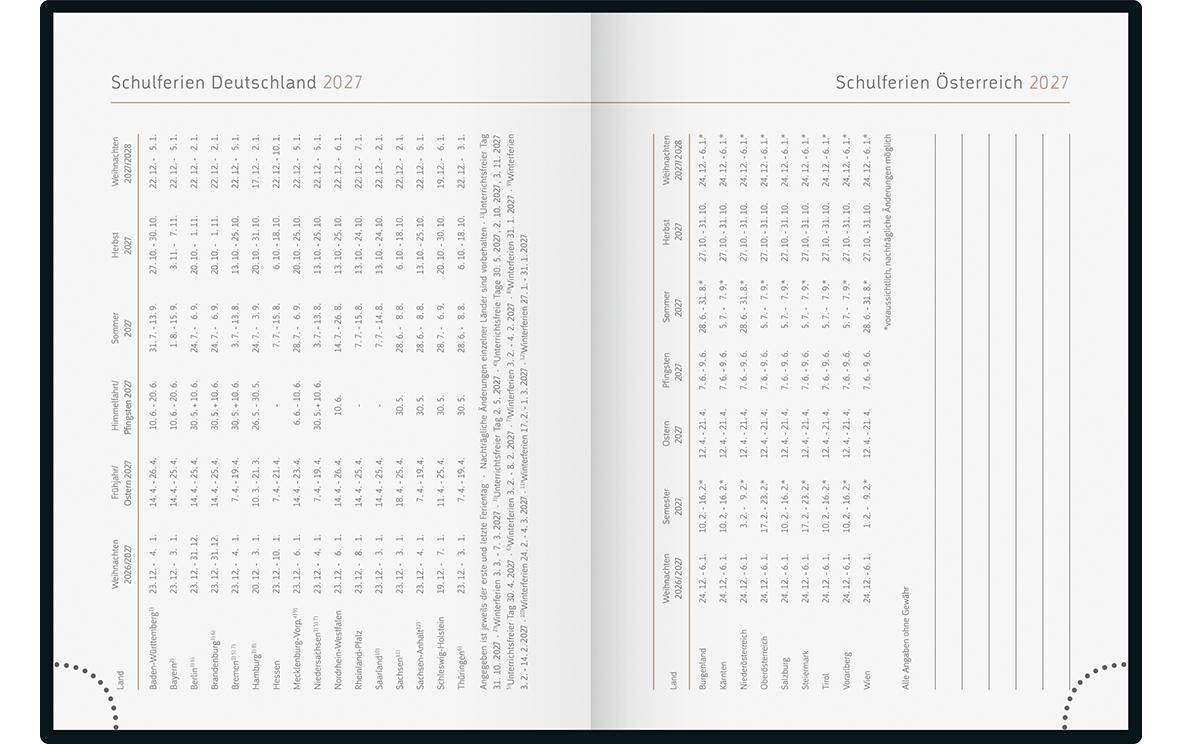 Rido idé Design Line – Wochenagenda 2027, 1 Woche/2 Seiten, A6, gebunden, Sternenhimmel (dunkelblau)