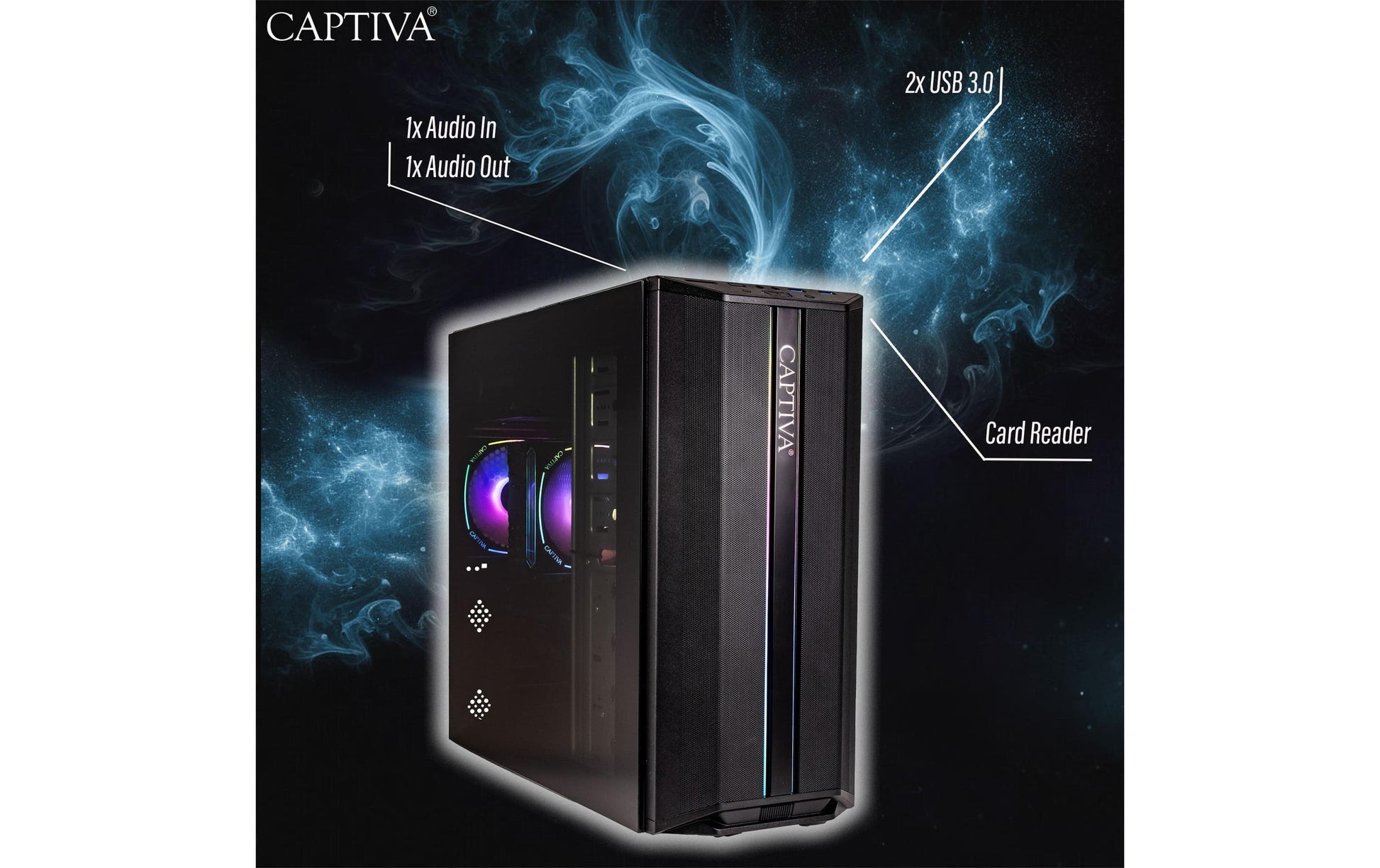 Captiva Tower – AMD Ryzen 7 5700X, 16 GB RAM, 1 TB SSD, NVIDIA GeForce RTX 5070 12 GB, Windows 11 Home