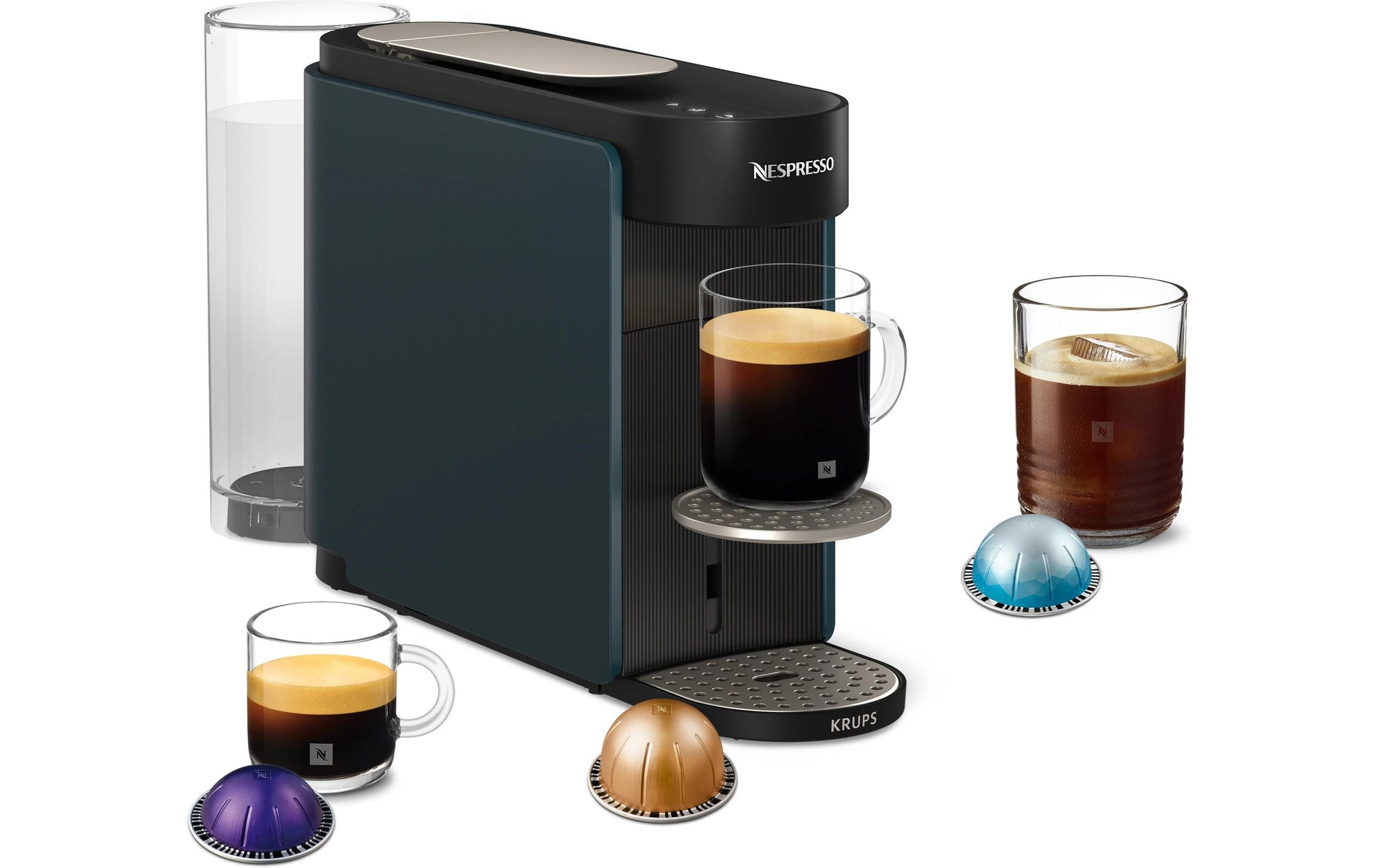 Krups Vertuo Up Kapselmaschine – für Nespresso Vertuo, 1,4 l, blau