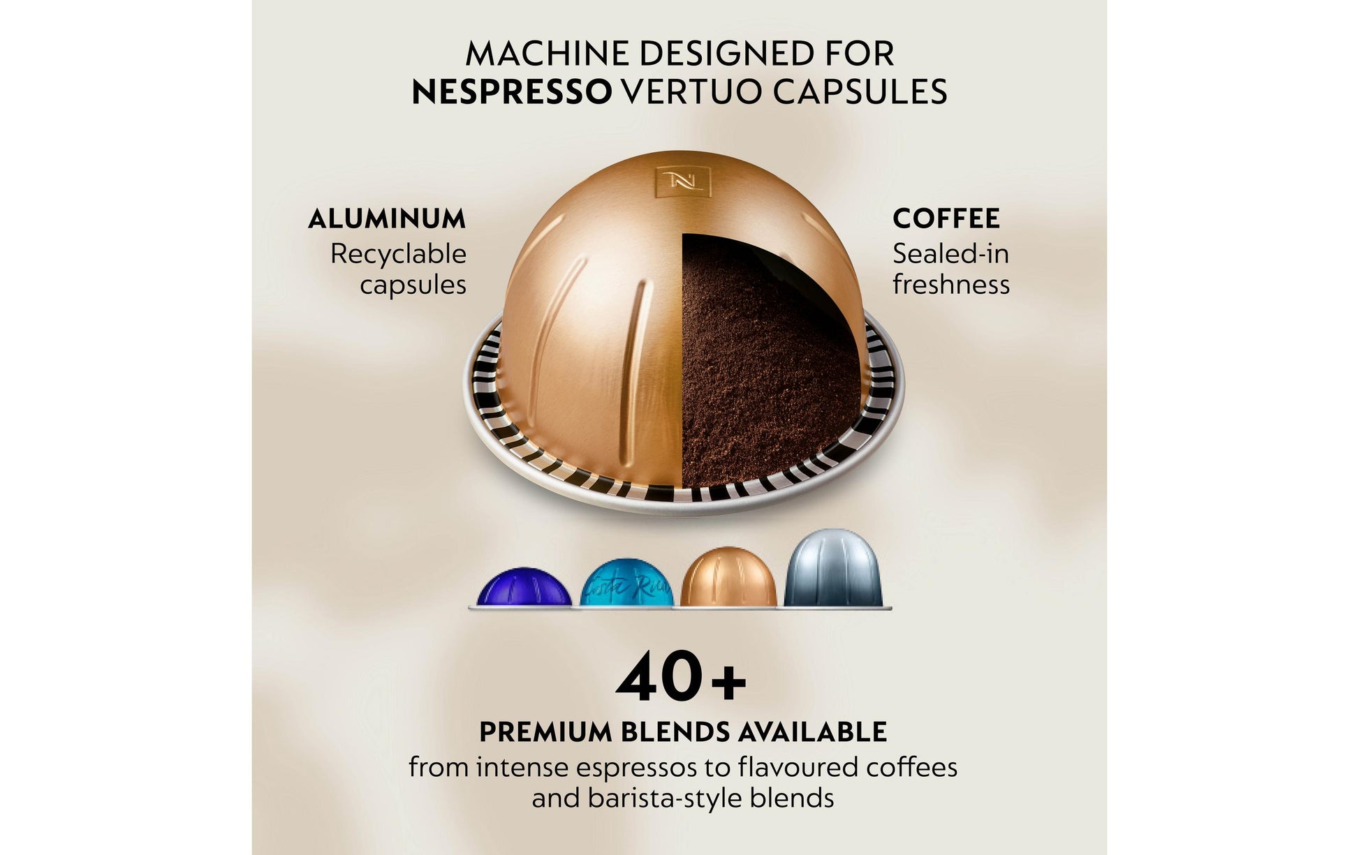 Krups Vertuo Up Kapselmaschine – für Nespresso Vertuo, 1,4 l, schwarz