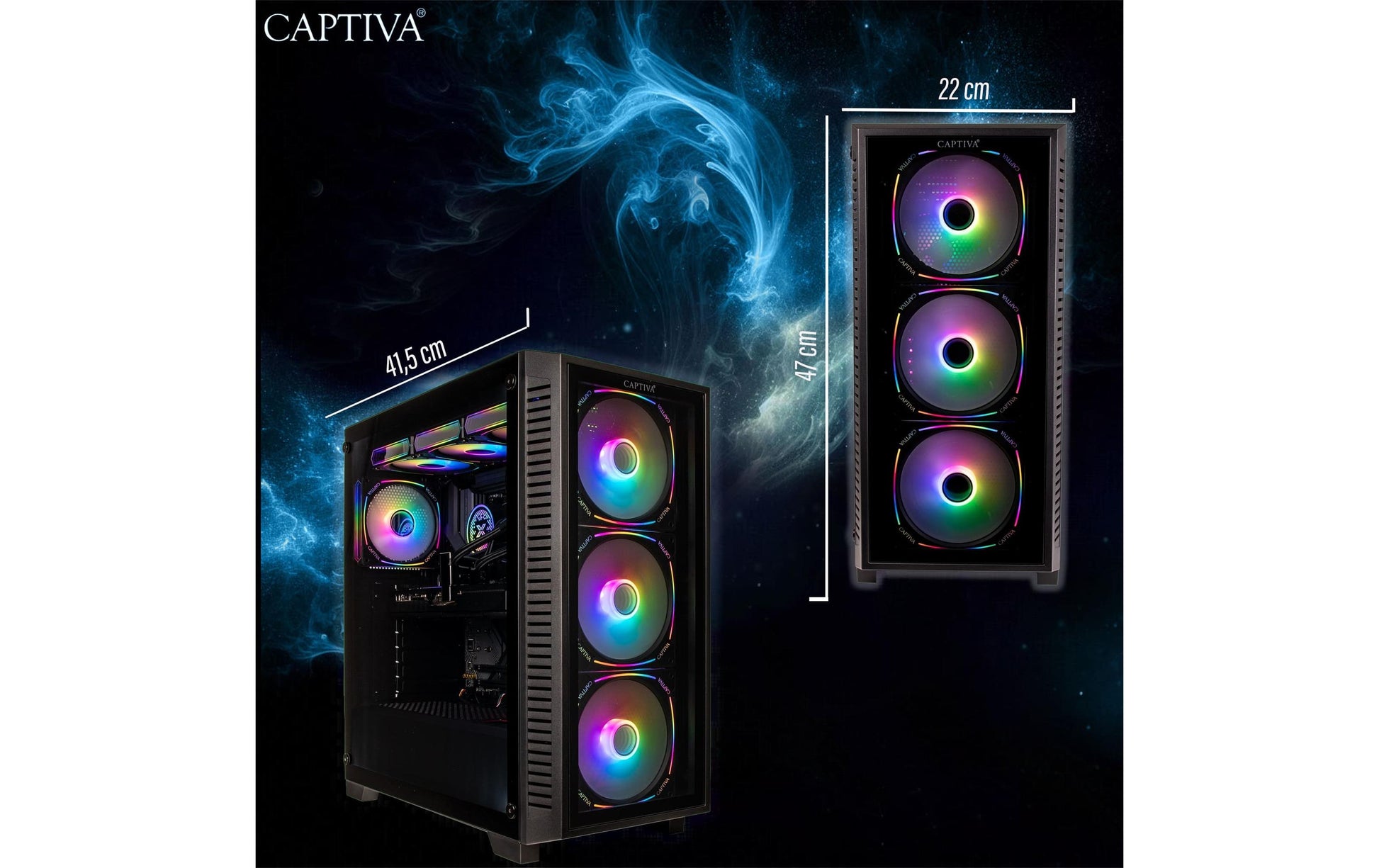 Captiva Tower – AMD Ryzen 7 7800X3D, 64 GB RAM, 2 TB SSD, NVIDIA RTX 5070 12 GB, Windows 11 Home