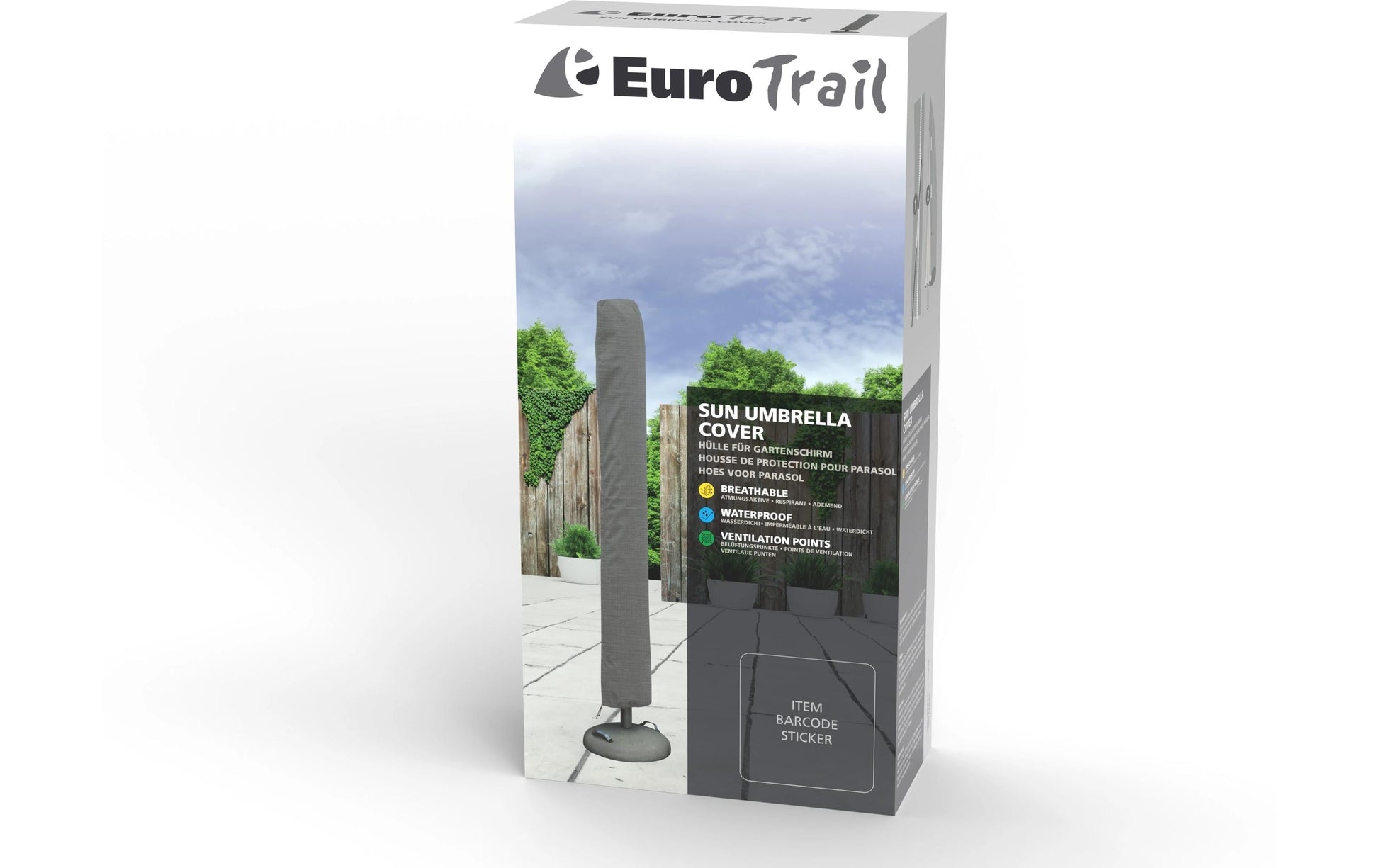 Eurotrail Schutzhülle für Sonnenschirm – Ø 350 × 260 cm, Grau