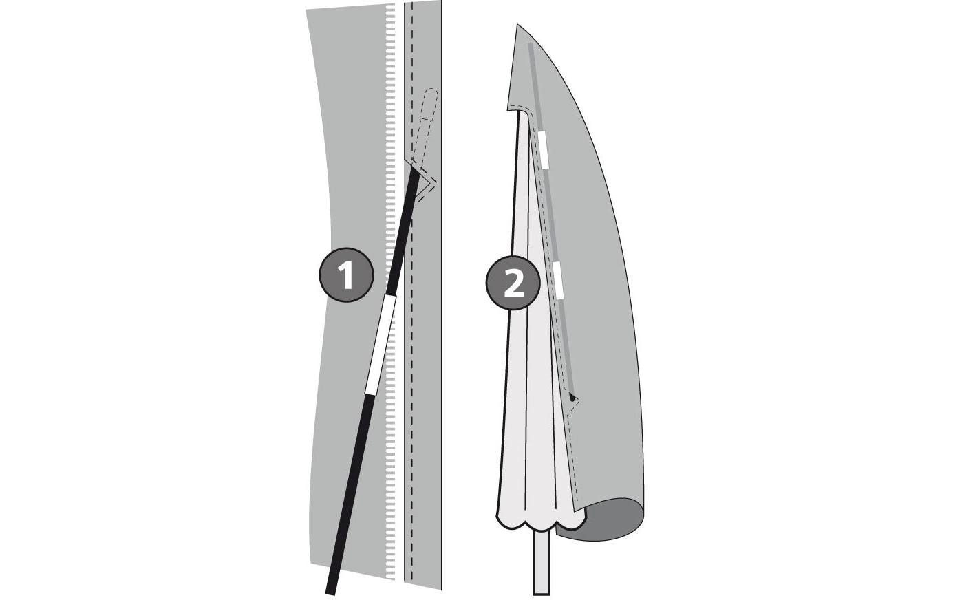 Eurotrail Schutzhülle für Sonnenschirm – Ø 350 × 260 cm, Grau