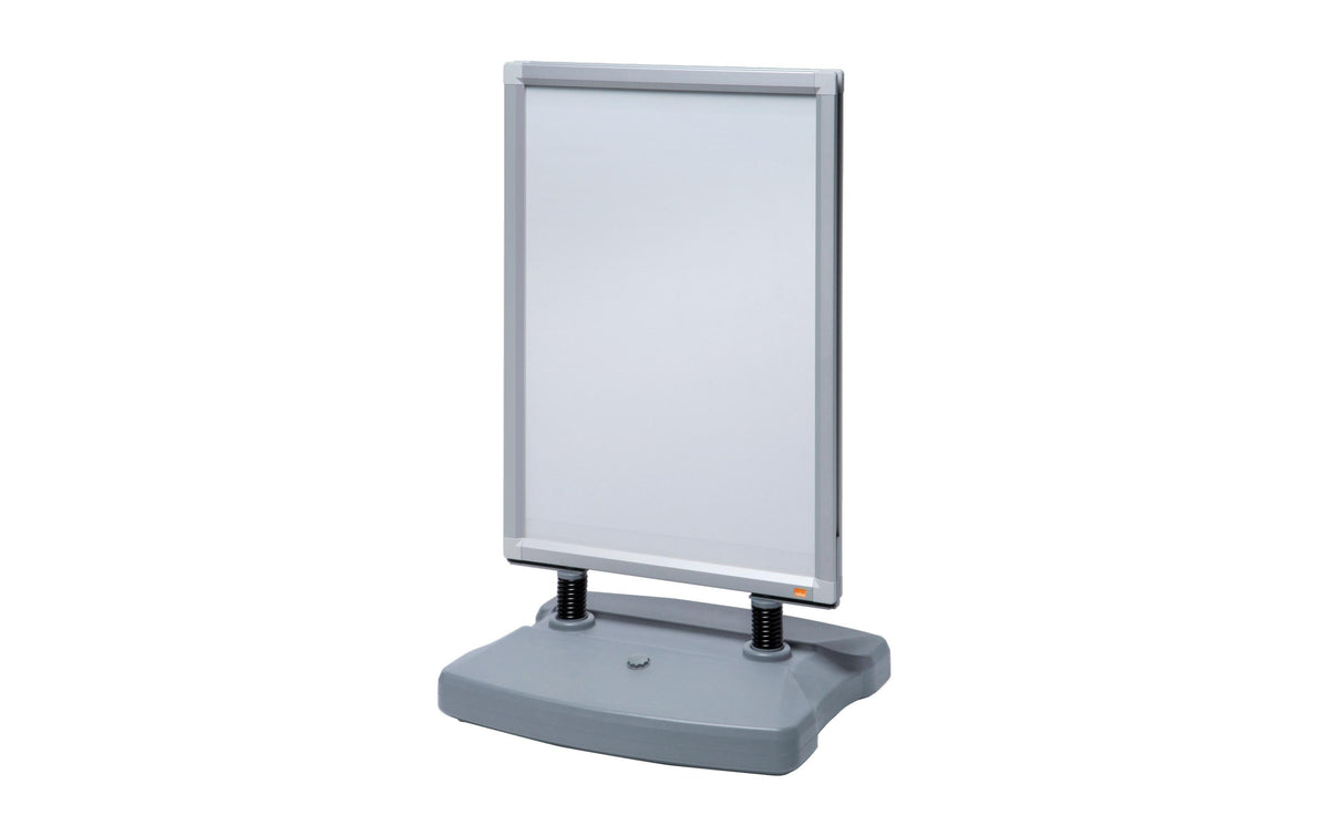 Nobo Plakatständer A1 – wetterfest, mit Wassertank – Aluminium, silber – 1915743