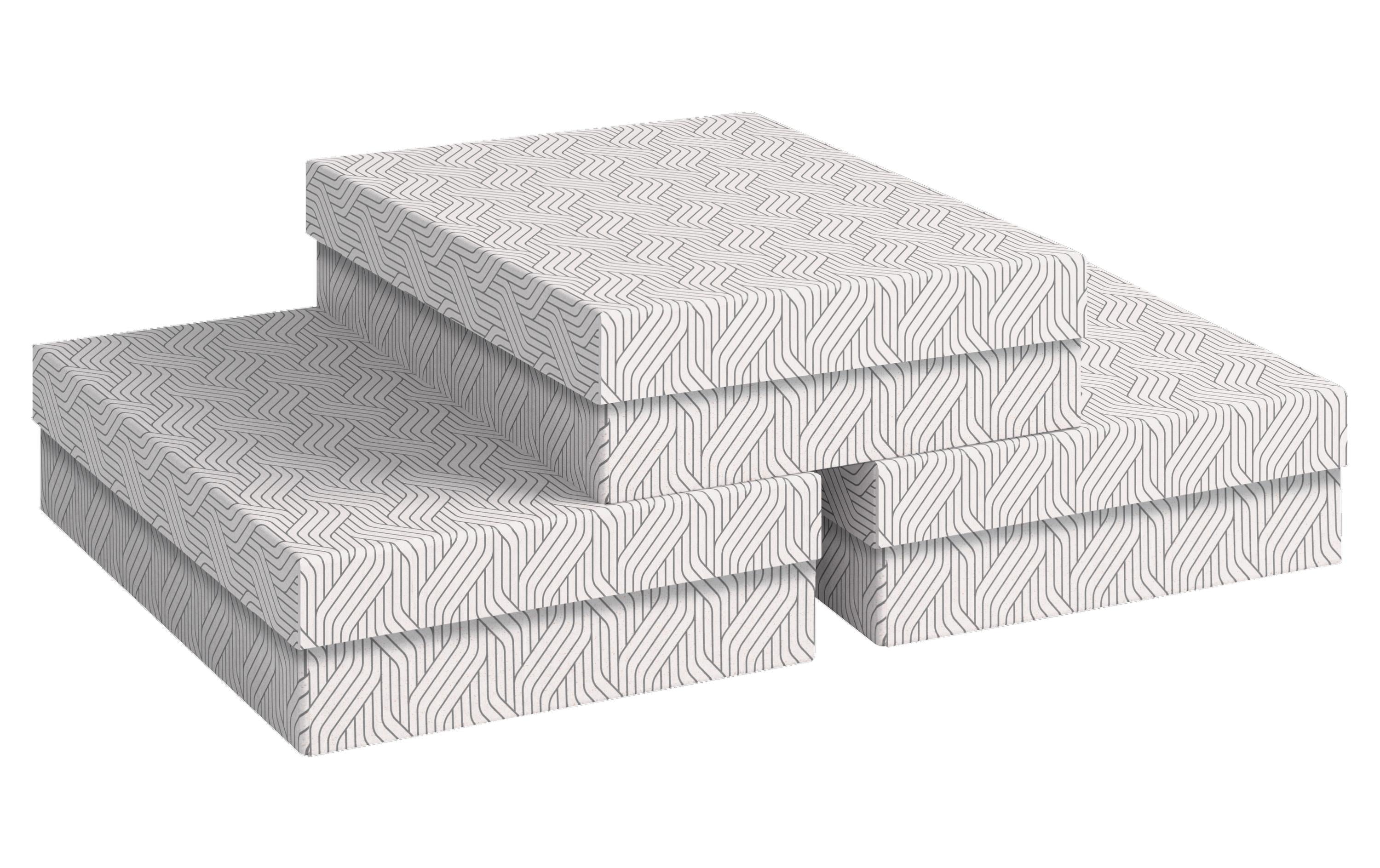 Von Aufbewahrungsbox 7 l (mit Deckel) – Karton – Weiss – FSC – 265 × 100 × 365 mm – 3 Stück