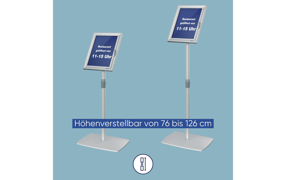 Franken Sichttafelhalter PRO – für A4 – abschliessbar – silber – 420×690×55 mm
