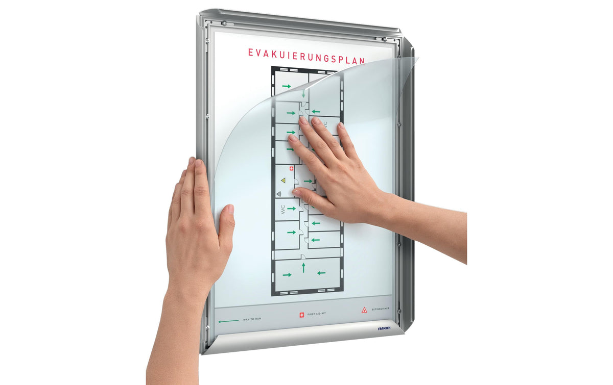 Franken Plakatrahmen – für A3 – silber – Aluminium