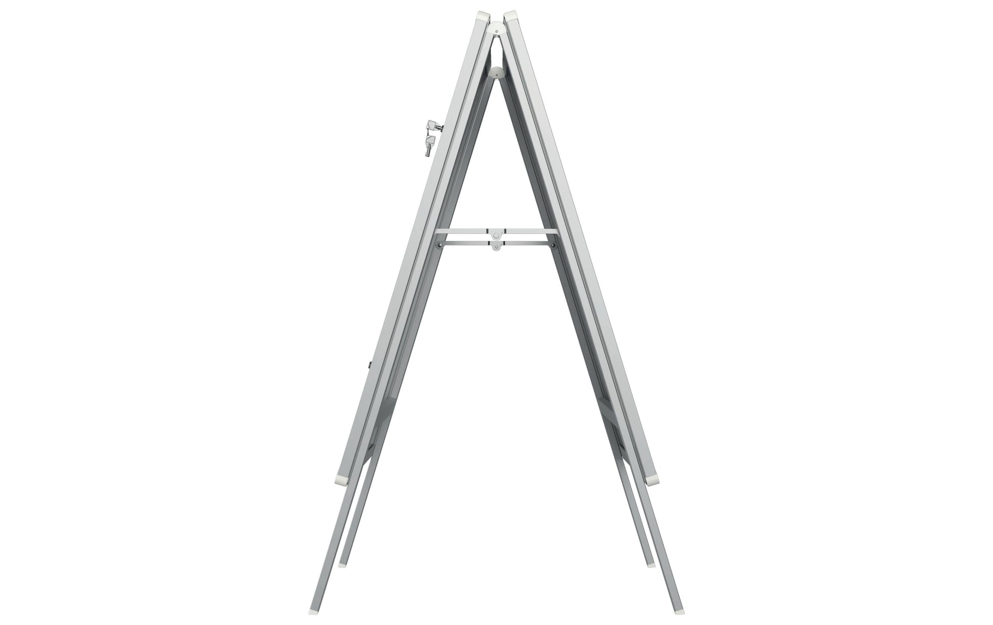 Nobo Kundenstopper Premium Plus – für A1 – wetterfest – abschliessbar – silber – Aluminium