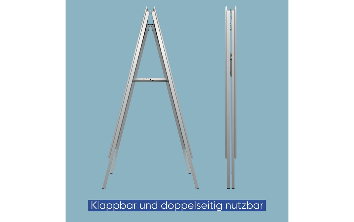 Franken Kundenstopper X-tra Line – für A1 – wetterfest – silber – Aluminium – 660×1050×550 mm