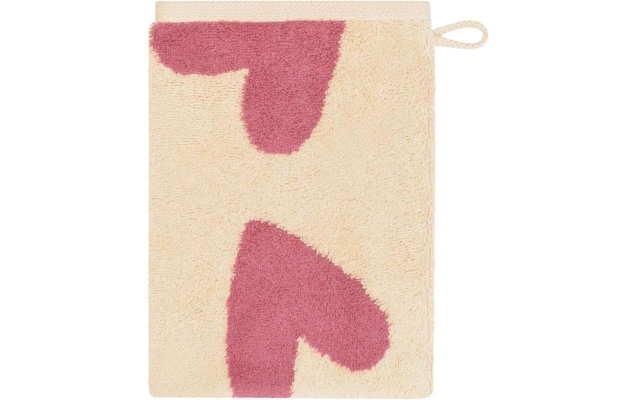 Cawö Waschhandschuh Heart Beats – 16×22 cm, Baumwolle, Pink