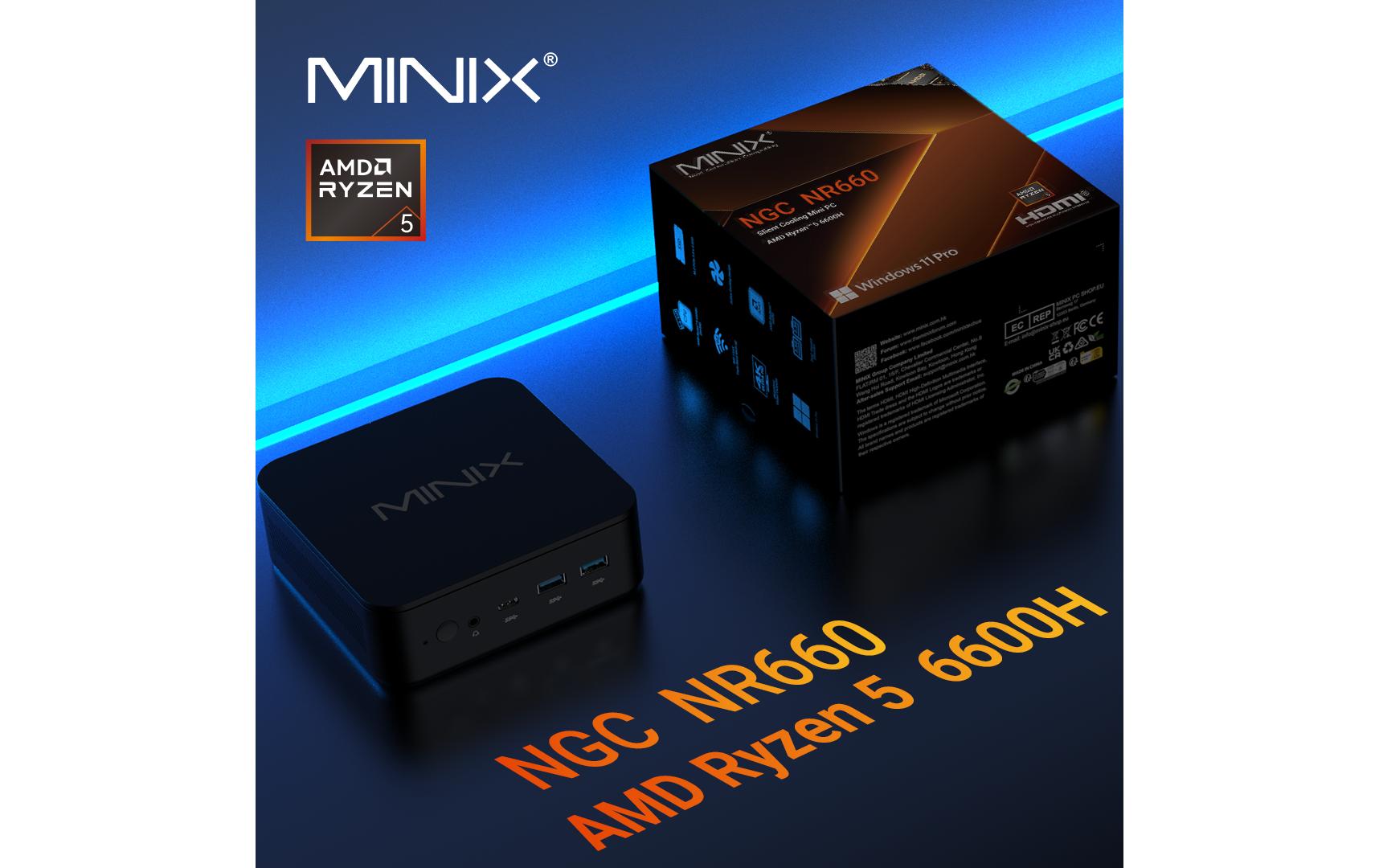 Minix NGC NR660 LP Micro – AMD Ryzen 5 6600H, 16 GB RAM, 512 GB SSD, Windows 11 Pro