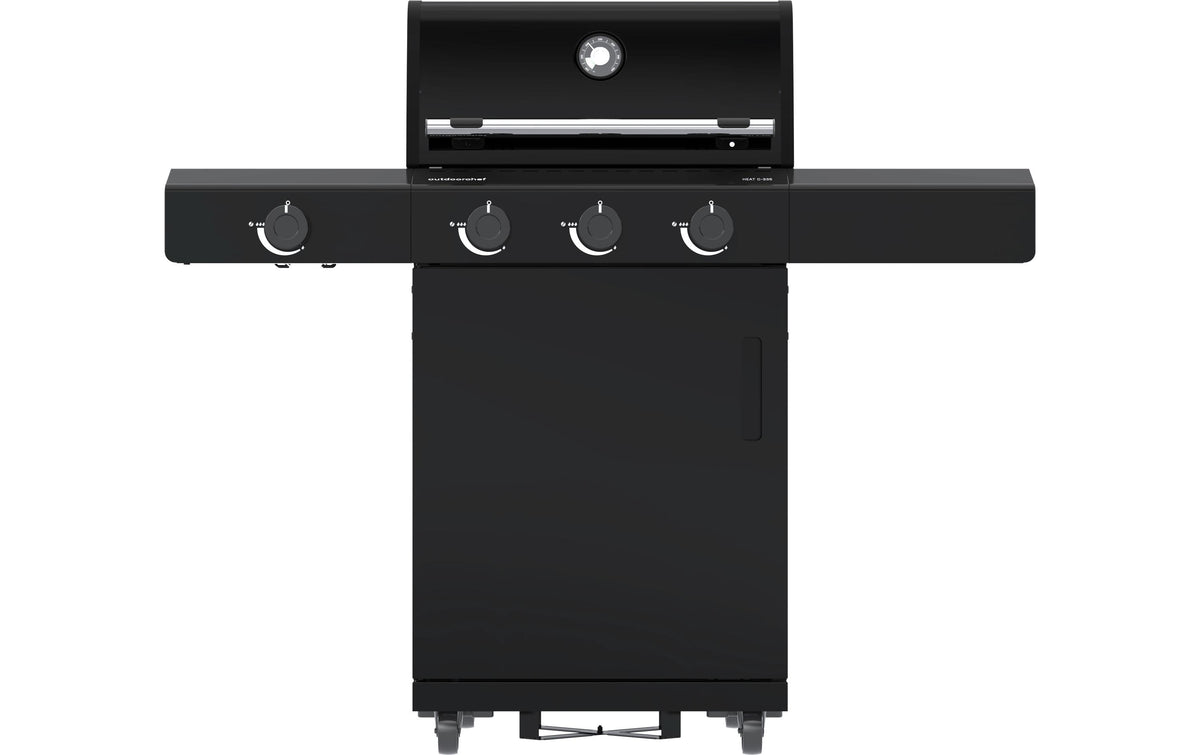 OUTDOORCHEF Grillstation HEAT C-335 – 3 Brenner, 2'688 cm² Grillfläche, 14,1 kW – Schwarz/Edelstahl