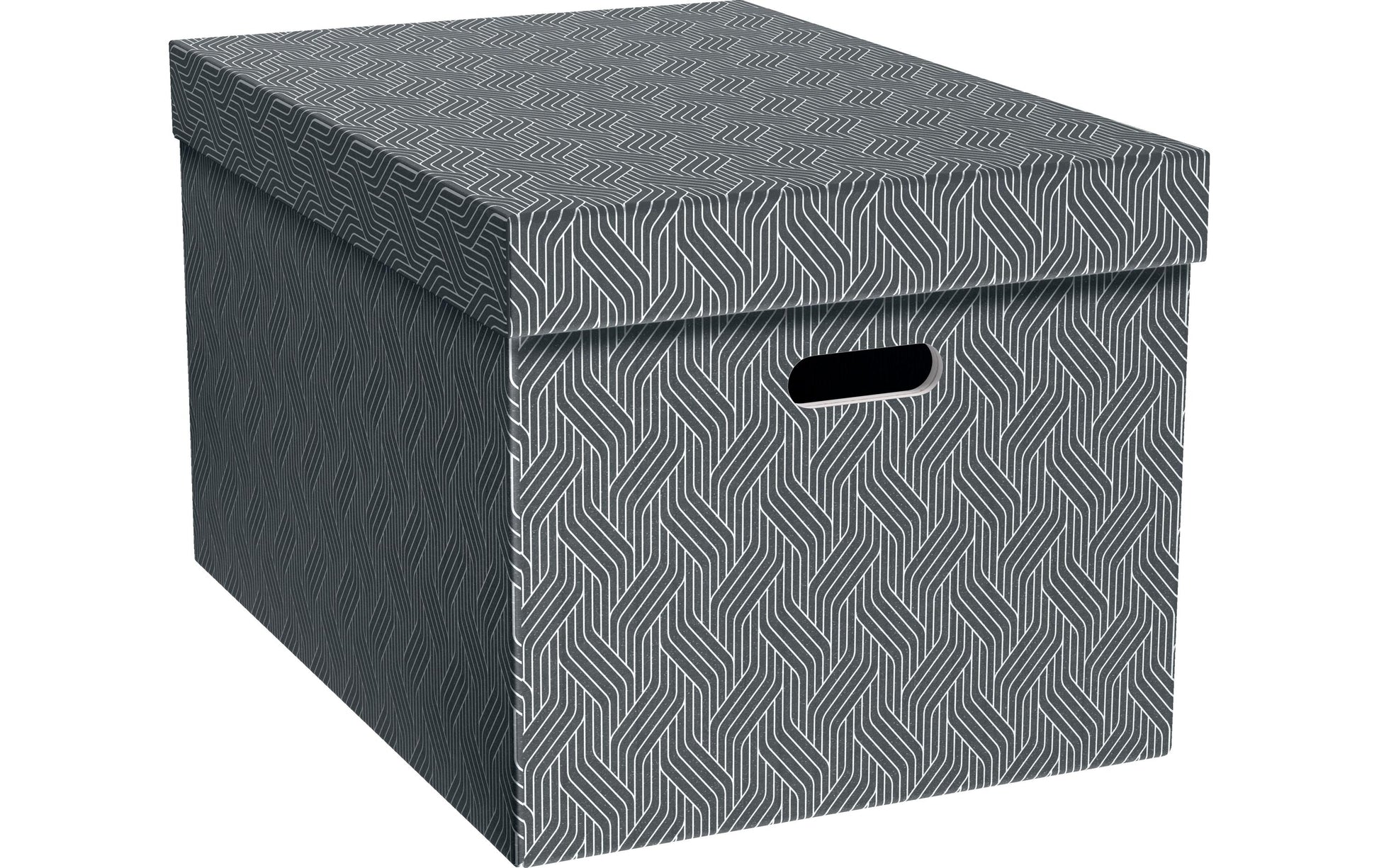 Von Aufbewahrungsbox 46 l (mit Deckel) – Karton – Grau – 355 × 305 × 510 mm – 3 Stück