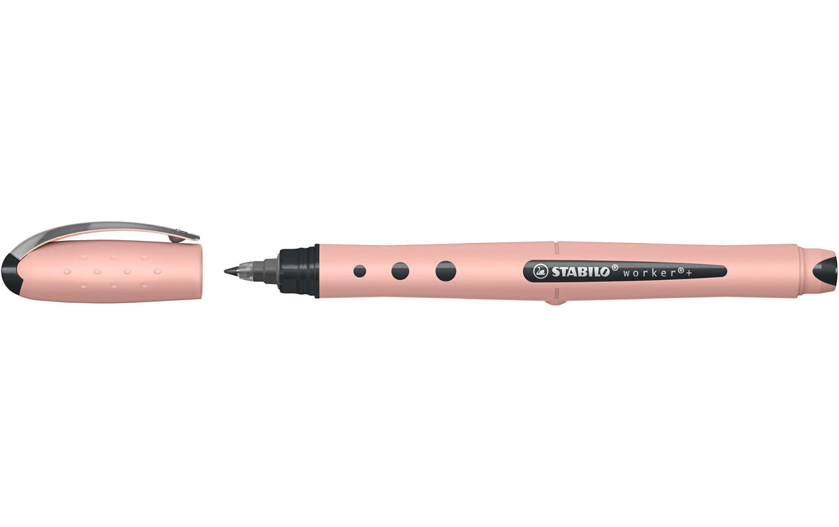 STABILO Worker+ colorful – Tintenroller, 0,5 mm, blau, rosa