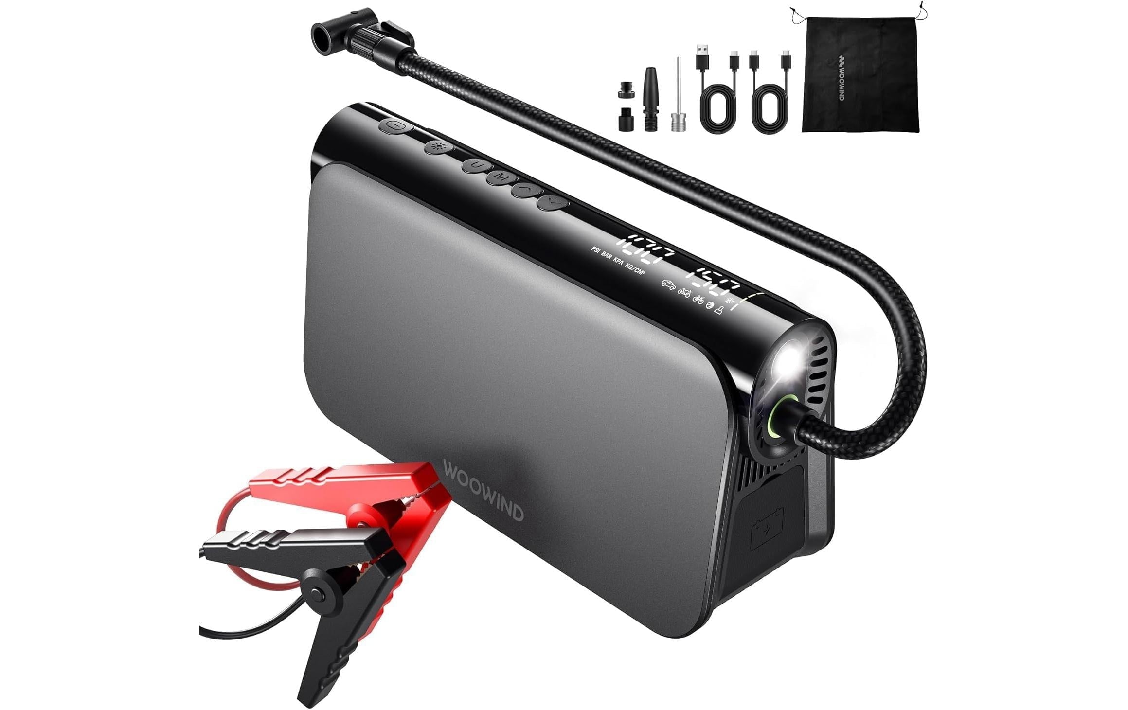 Woowind Bora Plus 3-in-1 Luftpumpe – 65 W – max. 10,34 bar