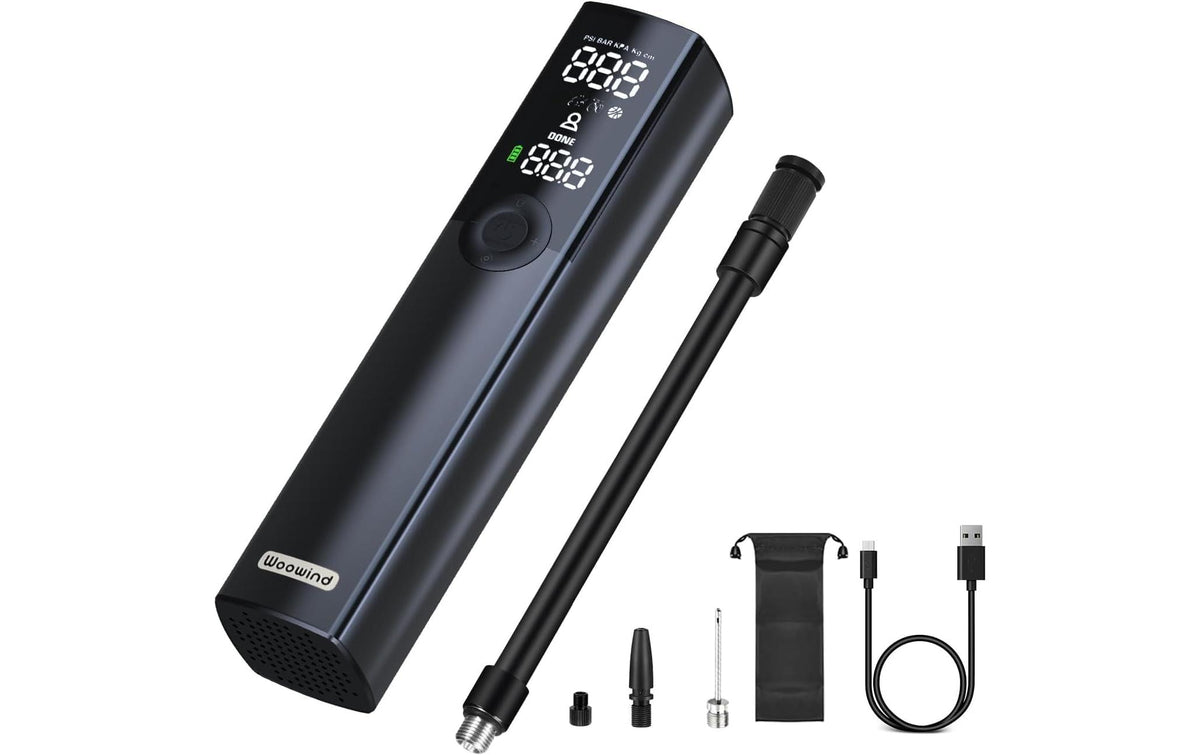 Woowind Ventus Ride Elektrische Luftpumpe – 8 W – 10,3 bar – 2,4 Ah – für Dunlop, Schrader, Sclaverand/Presta
