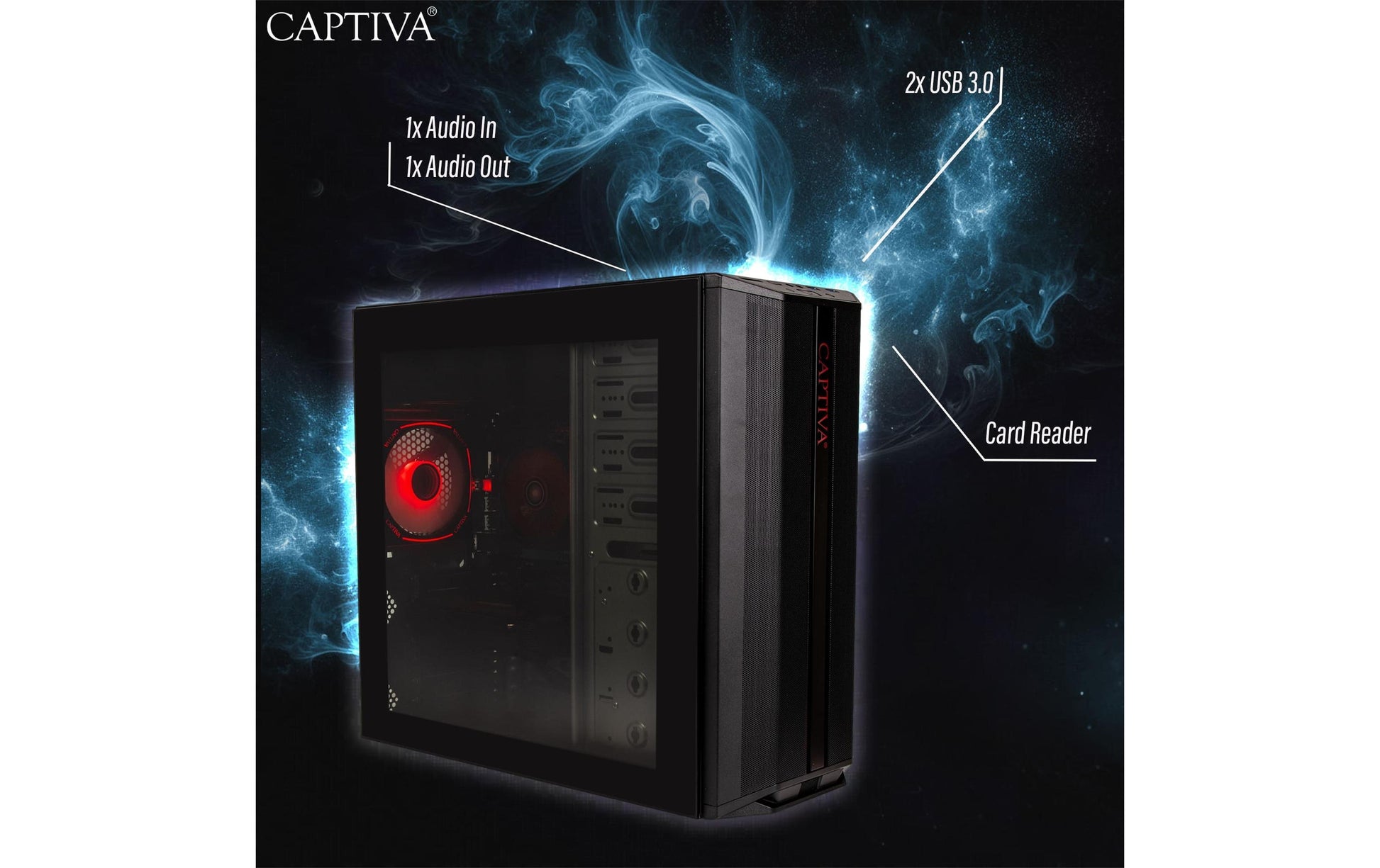 Captiva Entry Gaming Tower – AMD Ryzen 5 5500, 32 GB RAM, 1 TB SSD, Windows 11 Home