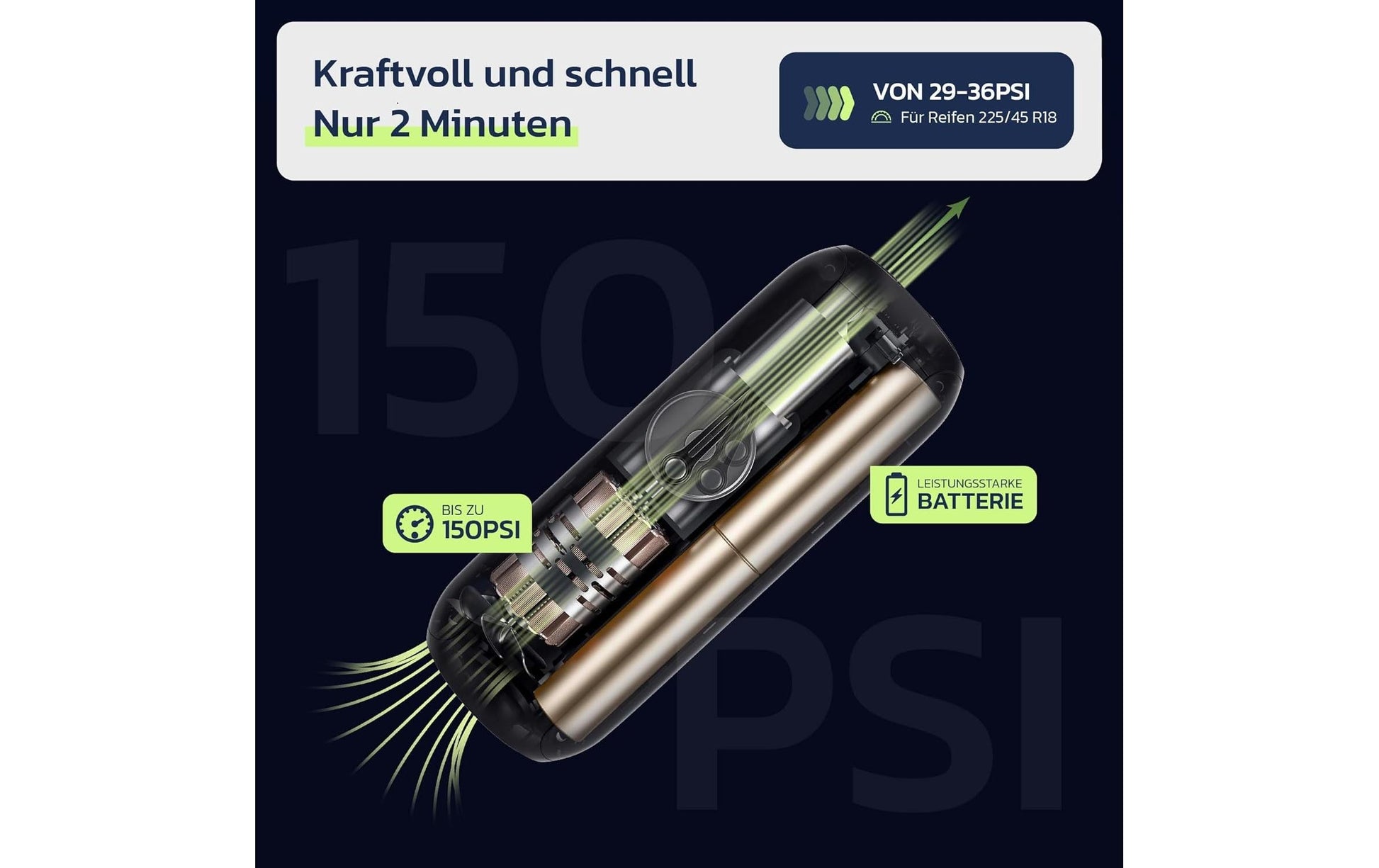 Woowind LP1 Elektrische Luftpumpe – 27 W – 10 bar – 4,0 Ah – Sclaverand/Presta – Schwarz