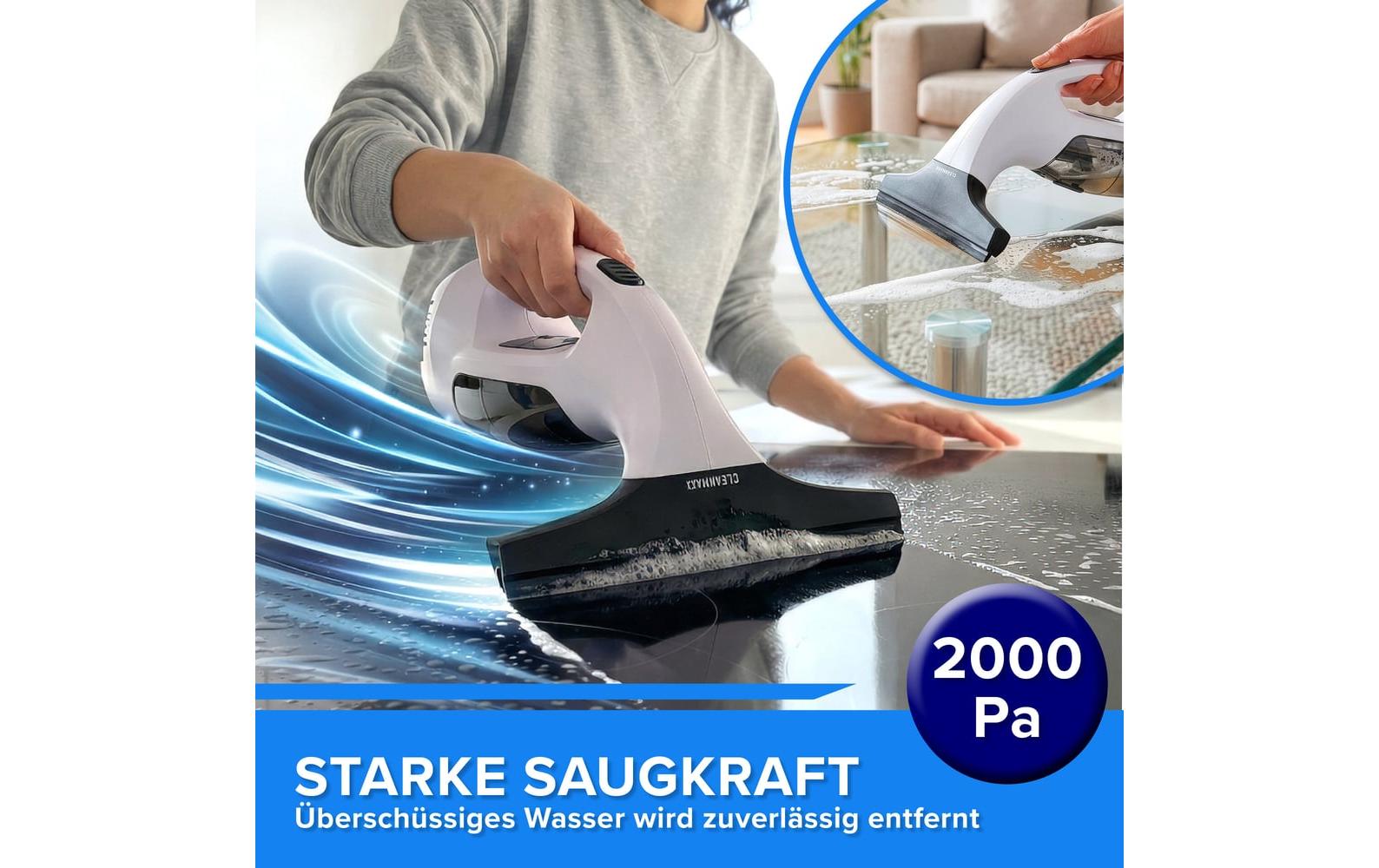 Lumaland CLEANmaxx Fenstersauger – Akku, 30 min, 0,30/0,15 l