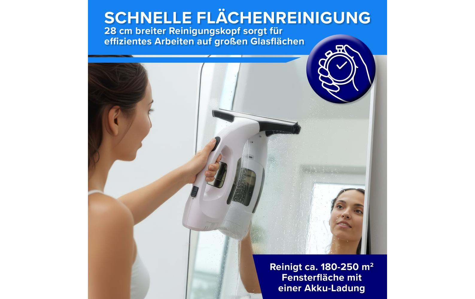 Lumaland CLEANmaxx Fenstersauger – Akku, 30 min, 0,30/0,15 l