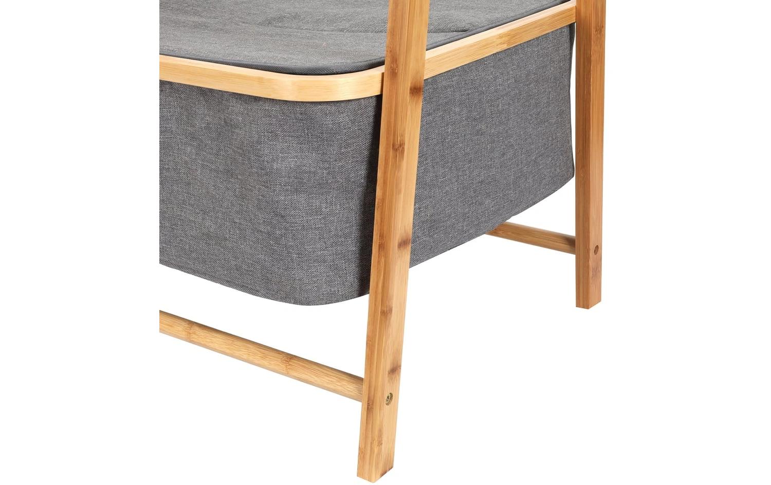 Lumaland Garderobenständer – Bambus, Grau, 60 × 45 × 159 cm