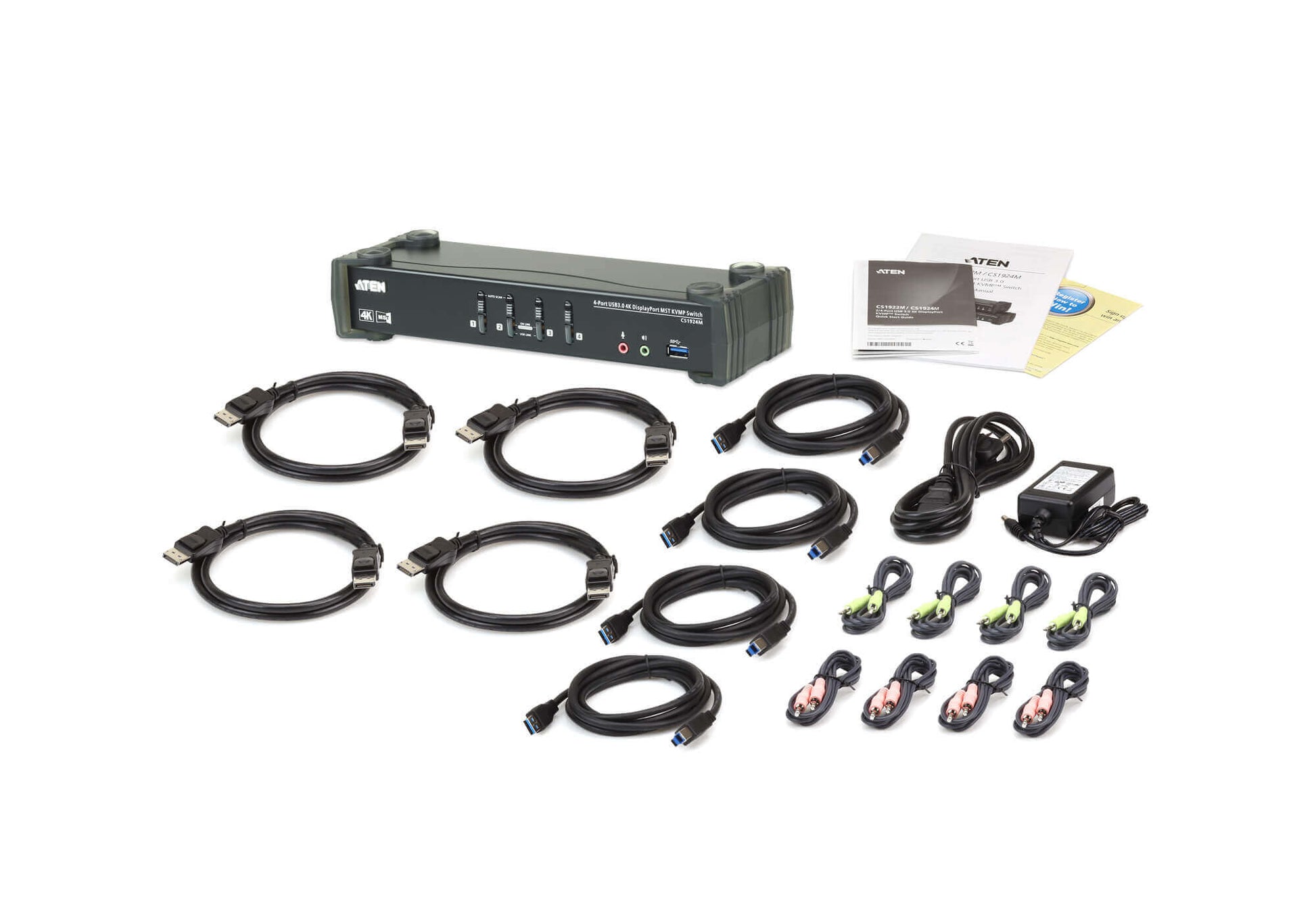 ATEN CS1924M – KVM-Switch, DisplayPort/USB/Audio, 4K (4096 × 2160)