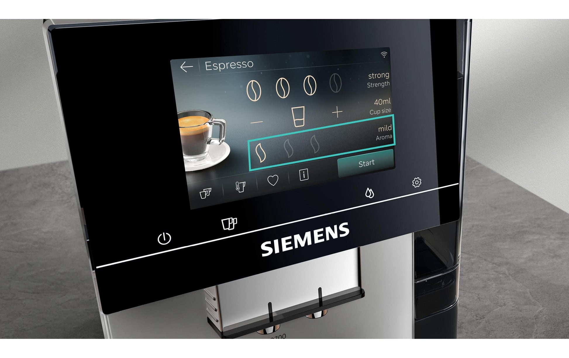 Siemens Kaffeevollautomat – 2,4 l, 320 g Bohnenbehälter, Milchaufschäumer, Schwarz/Silber