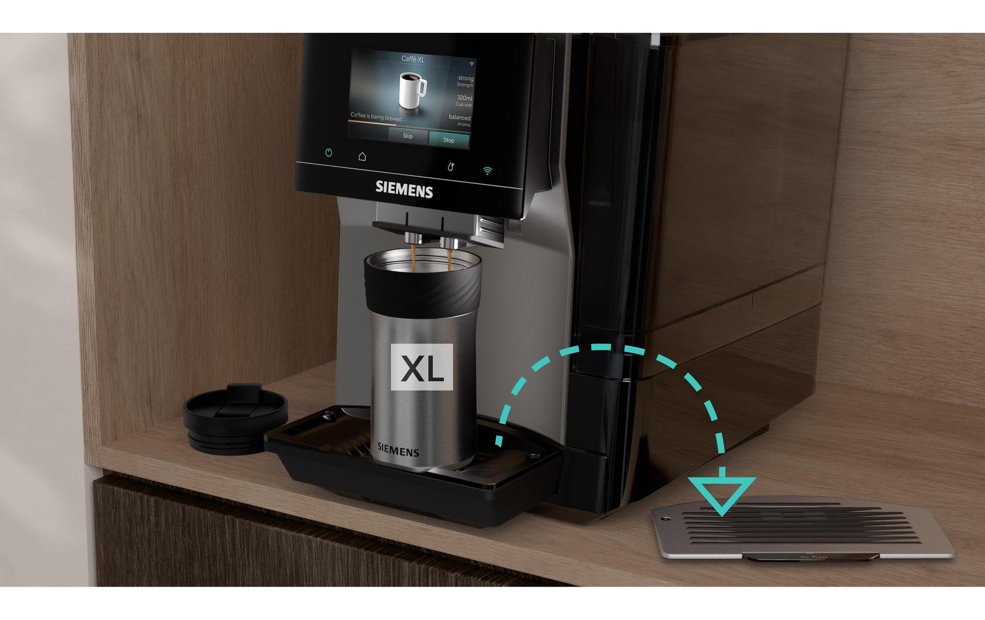 Siemens Kaffeevollautomat – 2,4 l, 320 g Bohnenbehälter, Milchaufschäumer, Schwarz/Silber