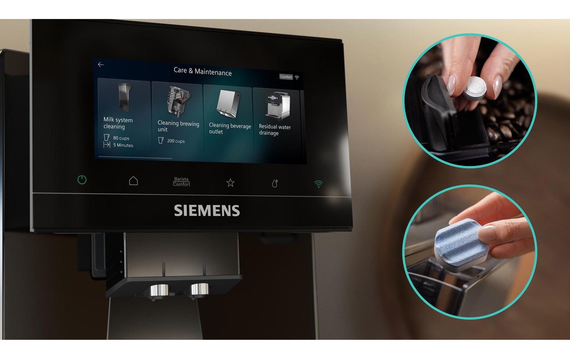 Siemens TQ923E09 Kaffeevollautomat – 2,3 l, 375 g Bohnenbehälter, Schwarz, 31,5 × 39,2 × 47 cm