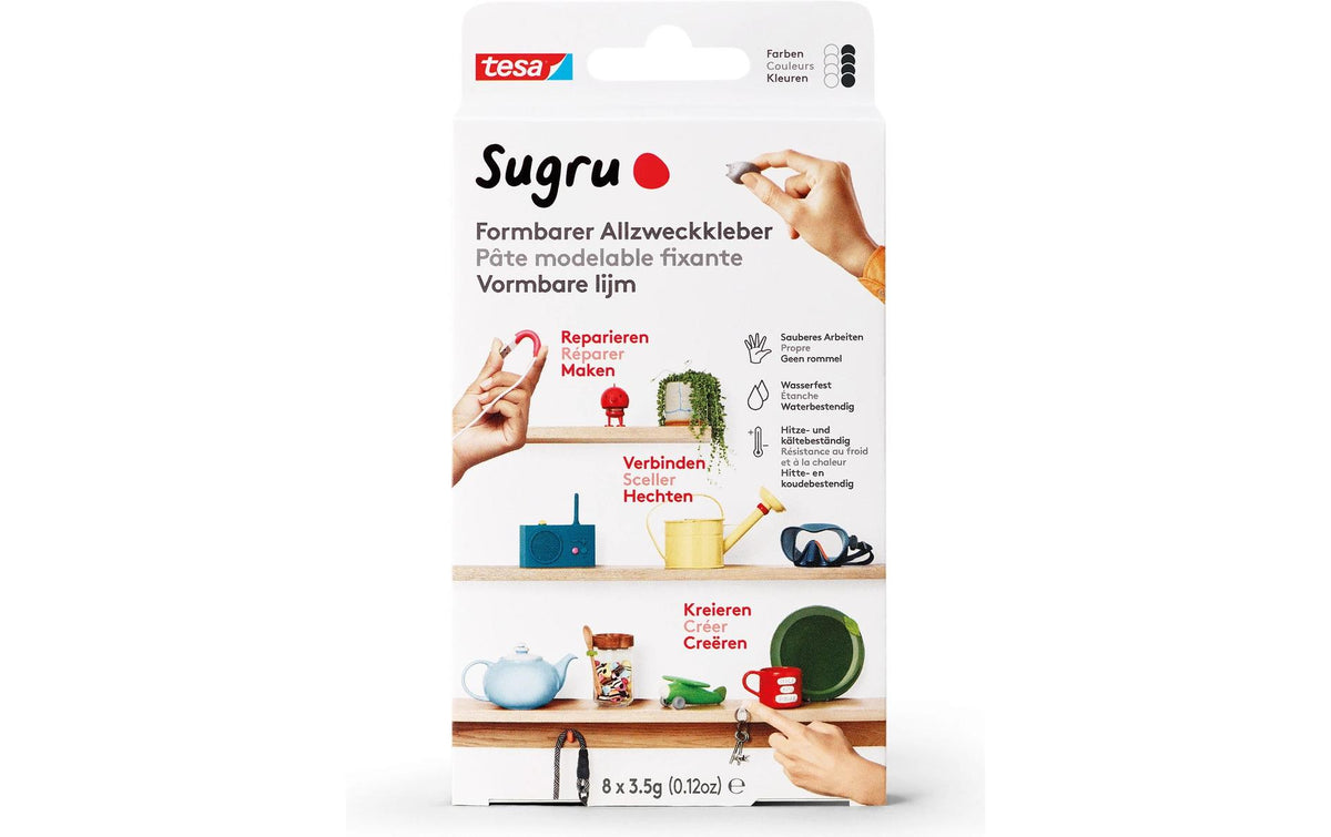 Sugru by tesa Tesa Sugru Formbarer Silikonkleber – Schwarz, Weiss – 8 × 3,5 g