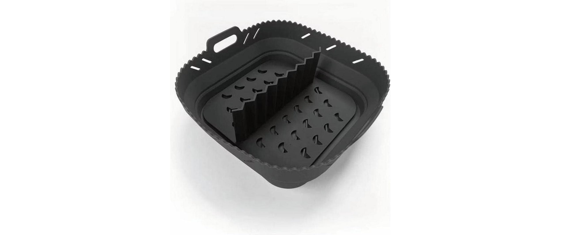 Gourmetmaxx Silikonform für Heissluftfritteusen – 21 × 21 × 8 cm, Silikon, Anthrazit