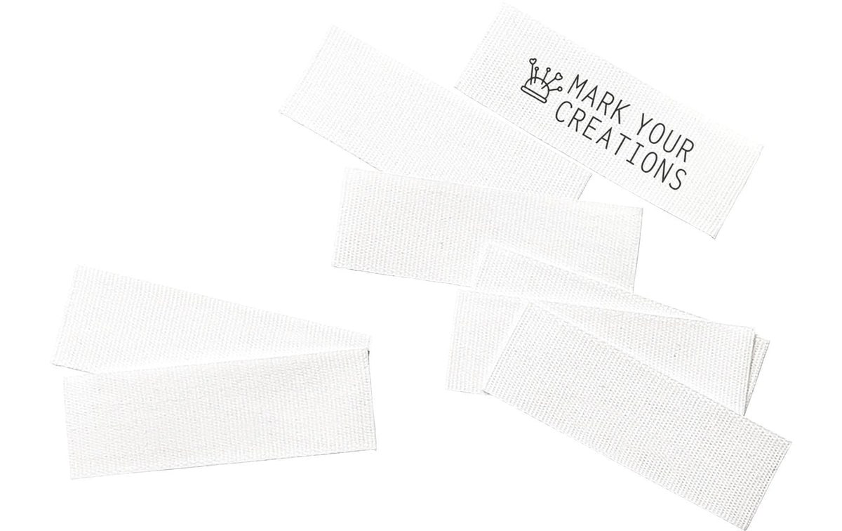 Colop Textil-Etiketten – rechteckig 7 × 15 mm, nicht klebend, weiss, Textil, für Craft Labeler, 40 Stk.