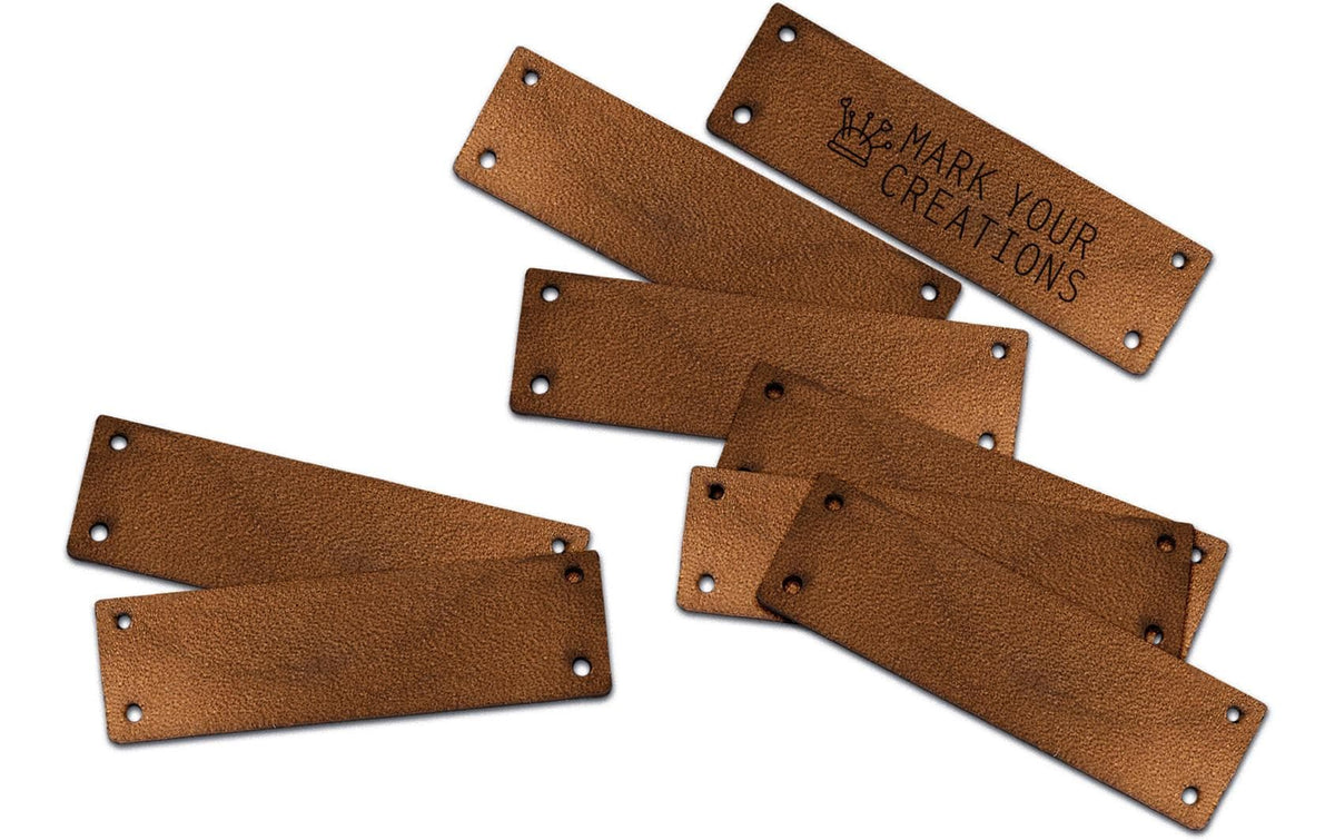 Colop Leder-Etiketten, braun, 5 Stk, 48,5 × 16,9 mm, für COLOP Craft Labeler