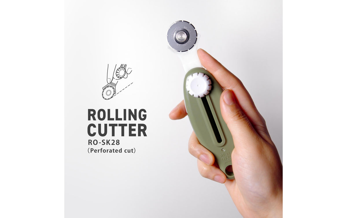 NT Cutter Rollenschneider, Ø 40 mm, perforiert, grün