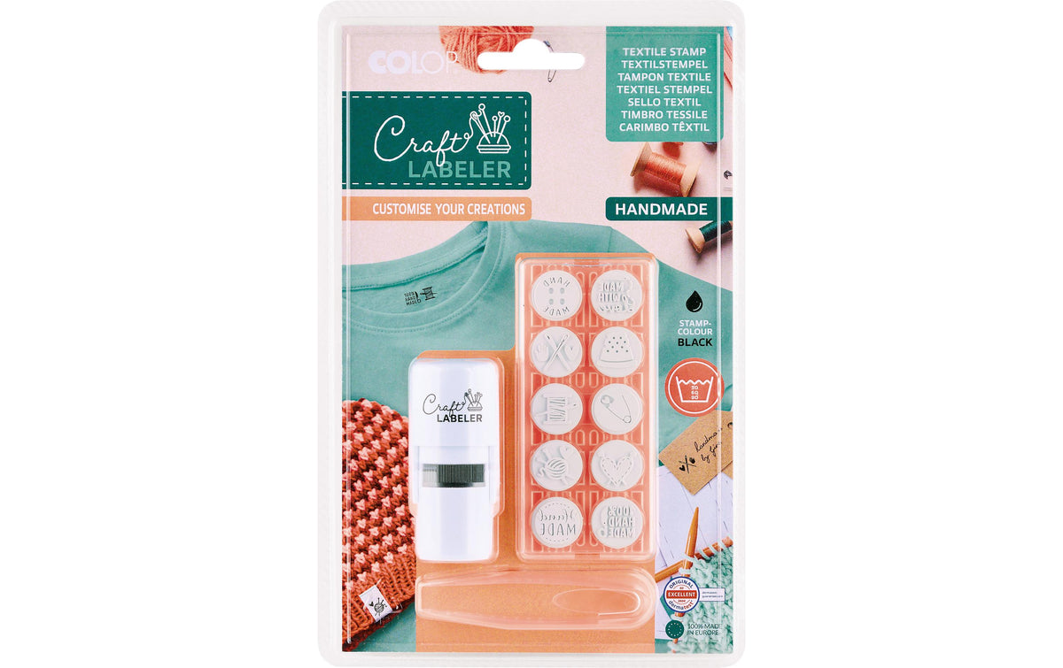 Colop Craft – Motivstempel Textil, verschiedene Motive – schwarz