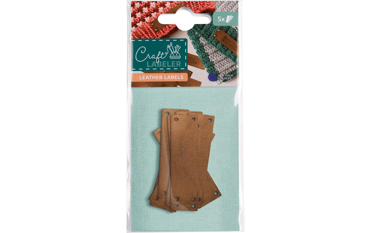 Colop Leder-Etiketten, braun, 5 Stk, 48,5 × 16,9 mm, für COLOP Craft Labeler