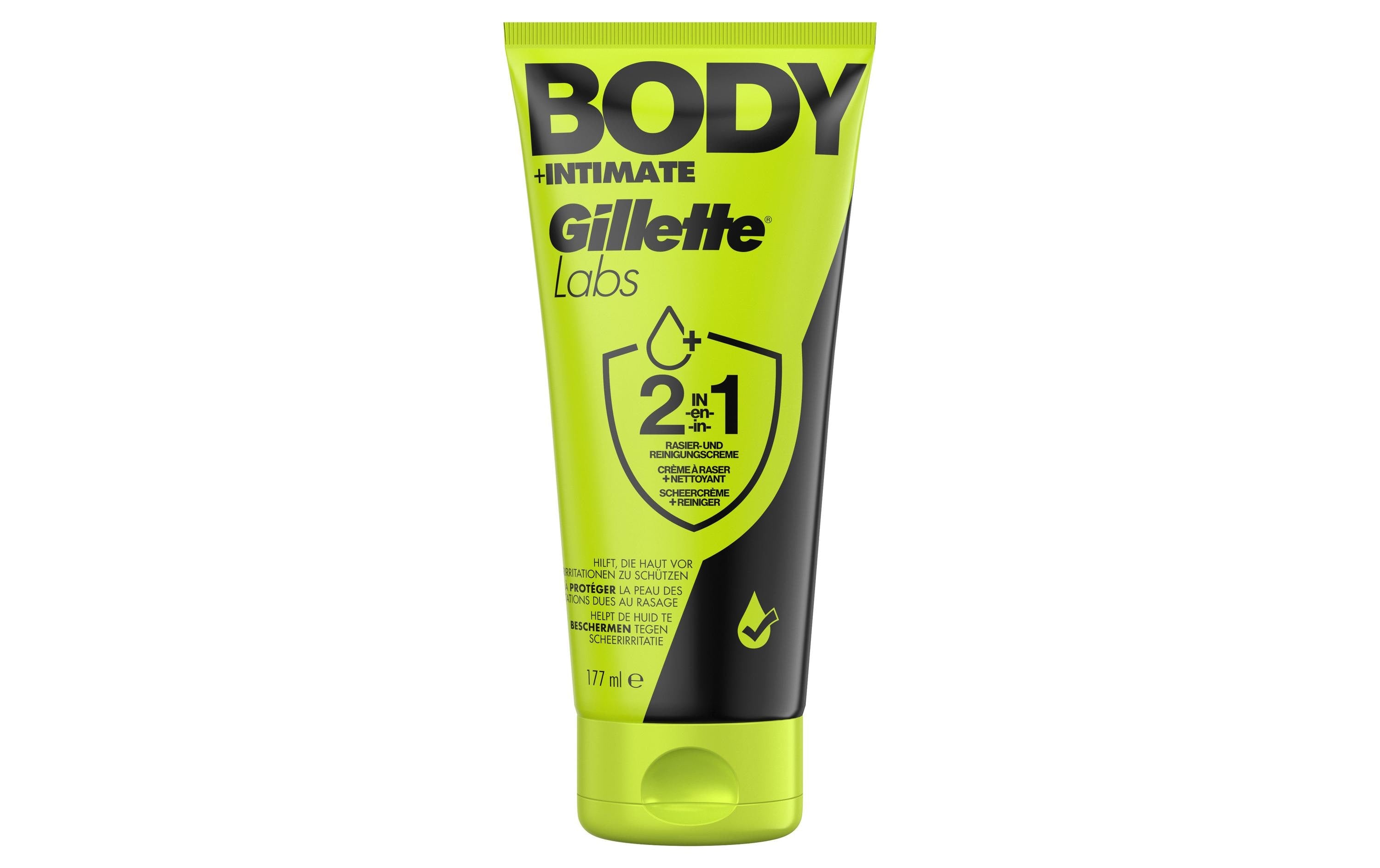 Gillette Rasiercrème Labs Body Intim – für empfindliche Haut – 177 ml